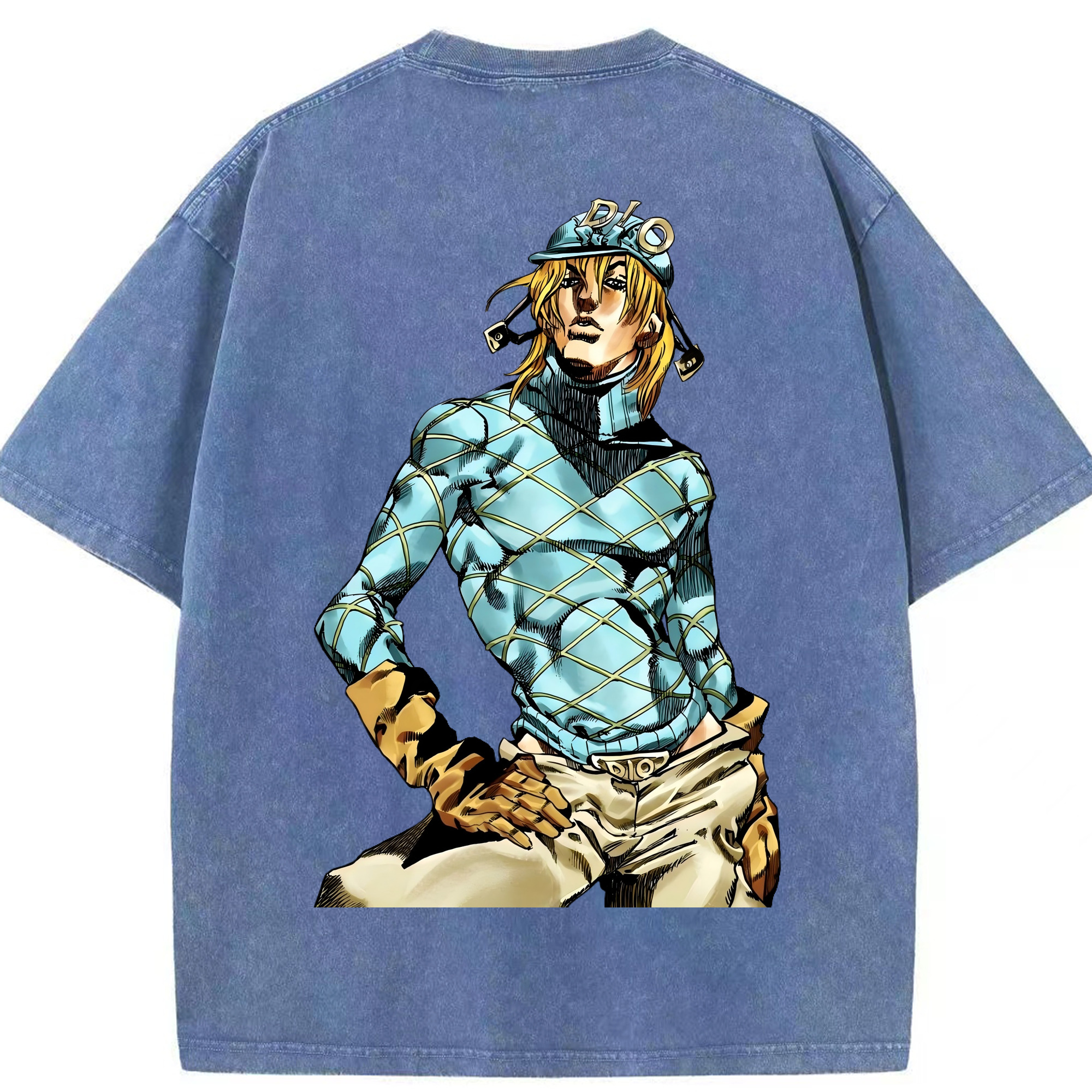 （画像用） ジョジョの奇妙な冒険 ディオ?ブランドー JoJo's Bizarre Adventure Dio Brando 綿100% ヴィンテージ風 半袖Tシャツ（背面プリント）