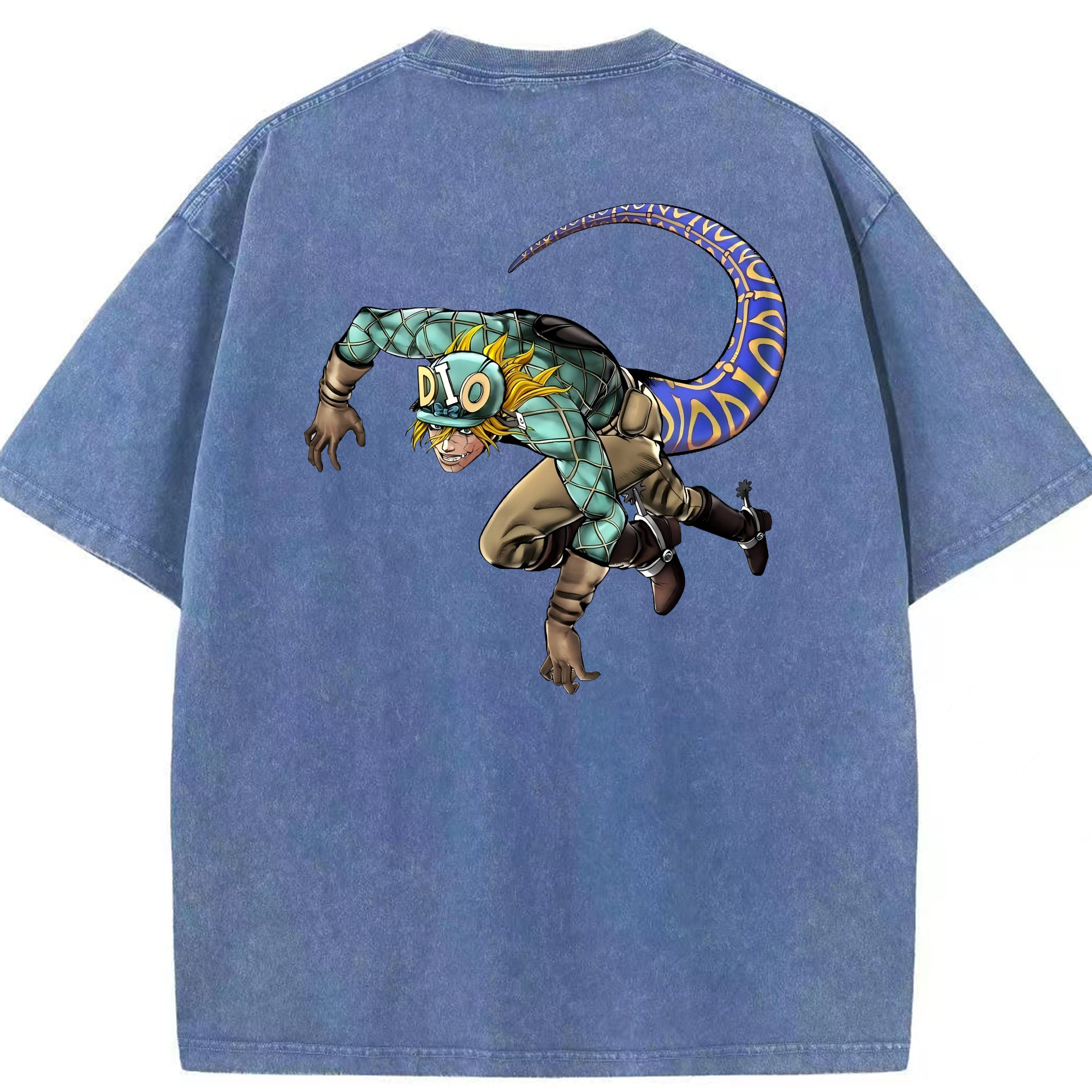 （画像用） ジョジョの奇妙な冒険 ディオ?ブランドー JoJo's Bizarre Adventure Dio Brando 綿100% ヴィンテージ風 半袖Tシャツ（背面プリント）