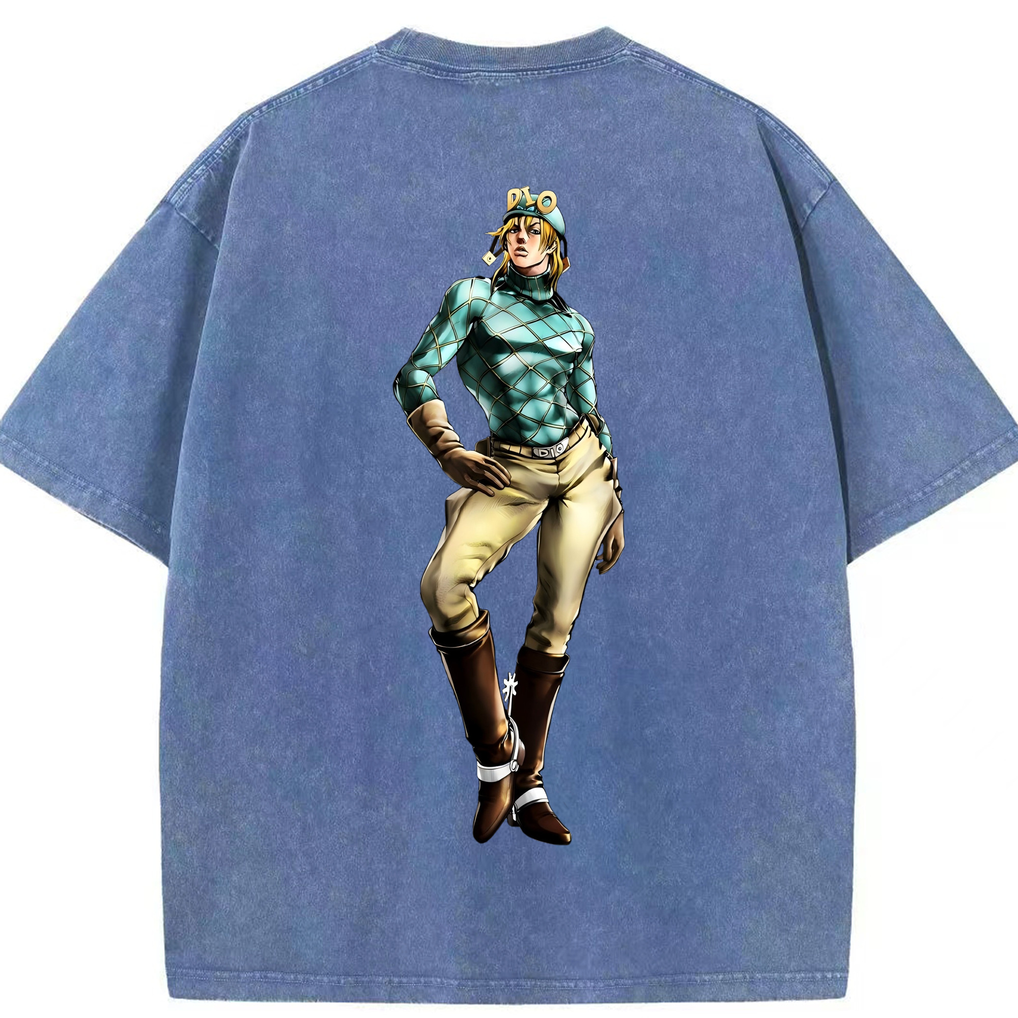 （画像用） ジョジョの奇妙な冒険 ディオ?ブランドー JoJo's Bizarre Adventure Dio Brando 綿100% ヴィンテージ風 半袖Tシャツ（背面プリント）