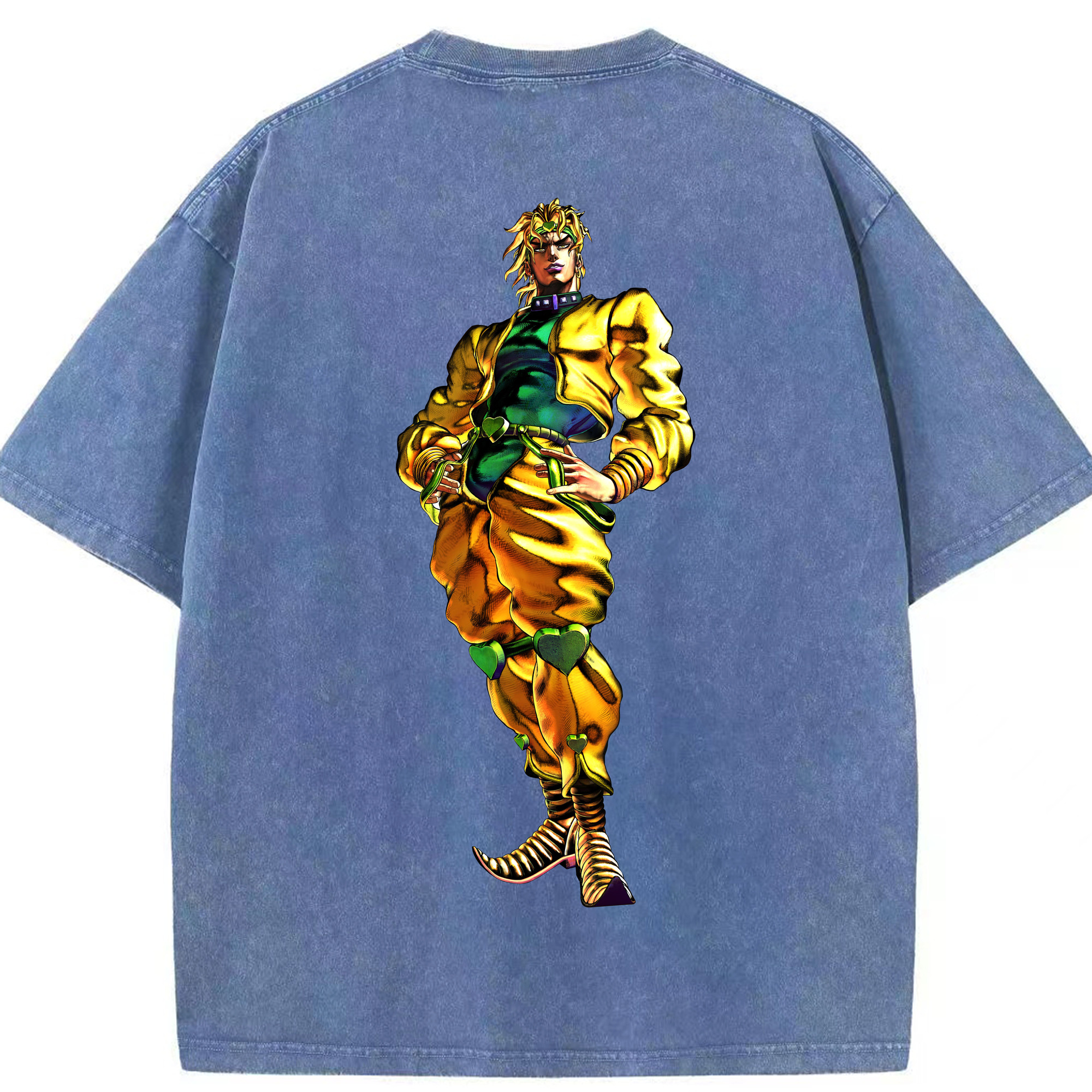 （画像用） ジョジョの奇妙な冒険 ディオ?ブランドー JoJo's Bizarre Adventure Dio Brando 綿100% ヴィンテージ風 半袖Tシャツ（背面プリント）