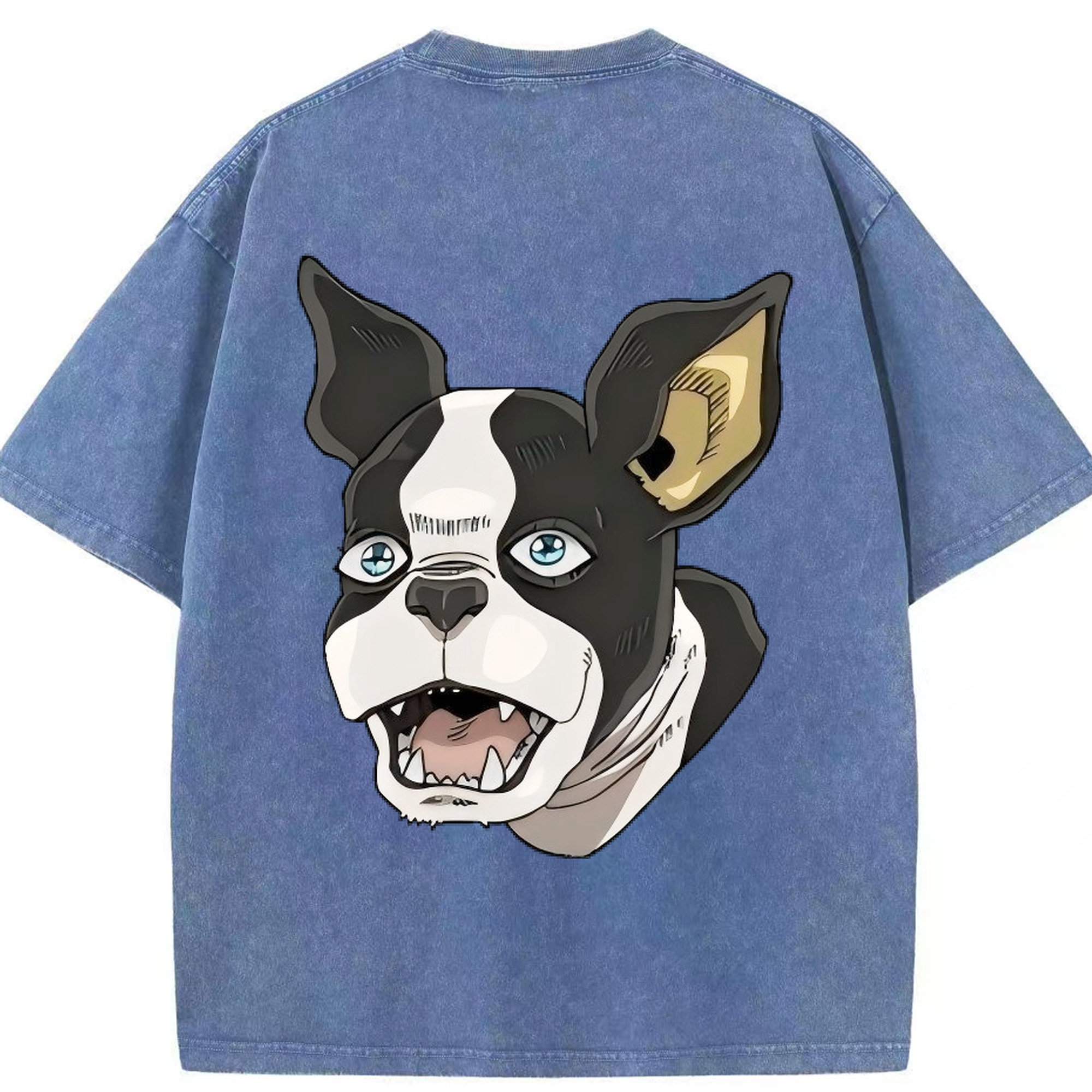 （画像用） ジョジョの奇妙な冒険 イギー JoJo's Bizarre Adventure Iggy 綿100% ヴィンテージ風 半袖Tシャツ（背面プリント）