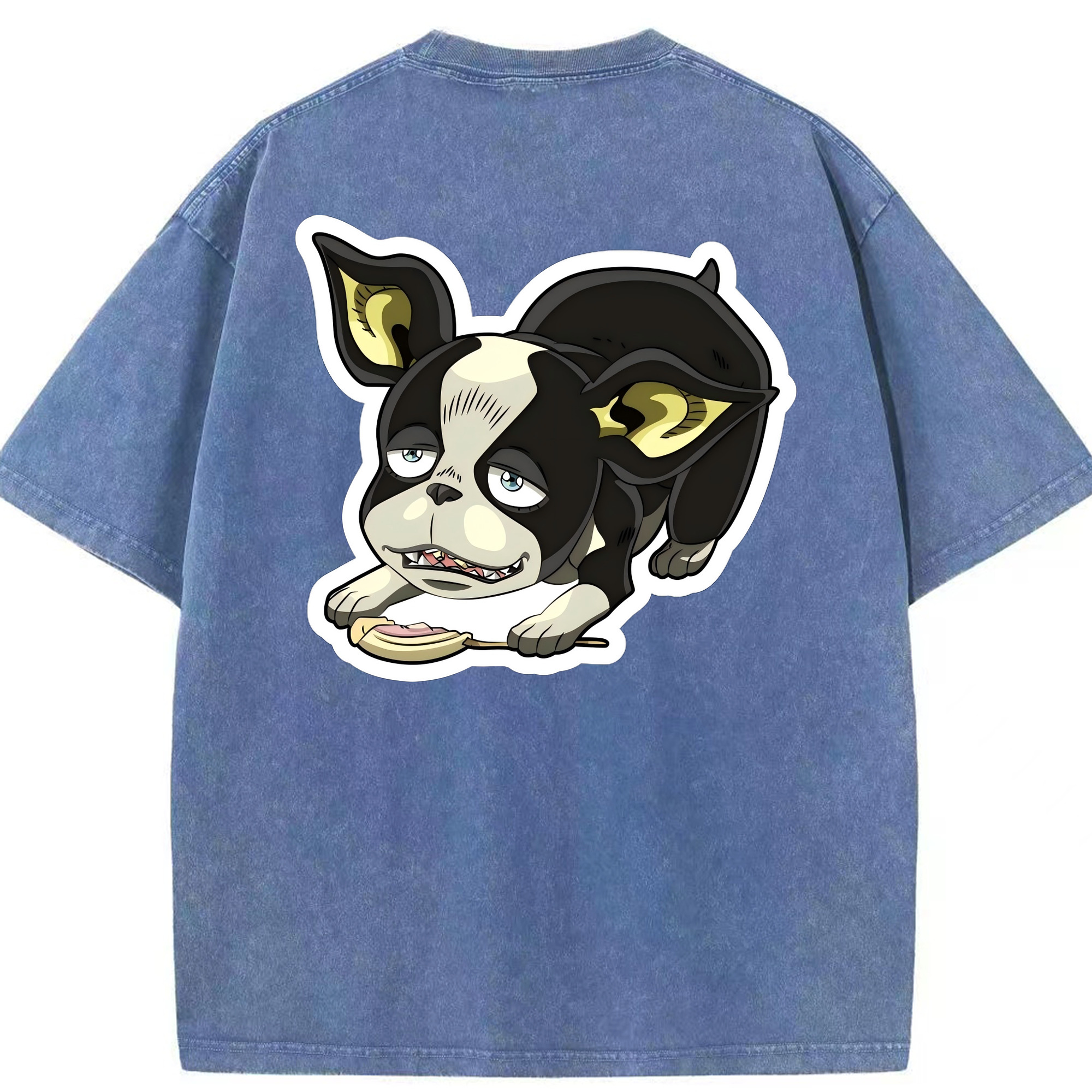 （画像用） ジョジョの奇妙な冒険 イギー JoJo's Bizarre Adventure Iggy 綿100% ヴィンテージ風 半袖Tシャツ（背面プリント）