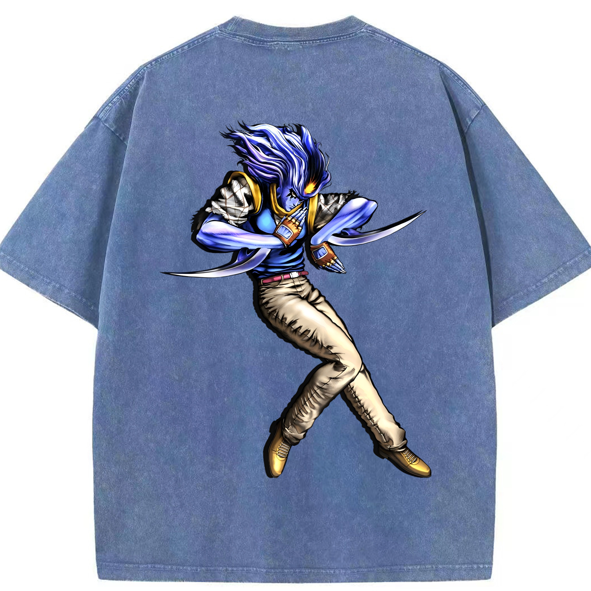 （画像用） ジョジョの奇妙な冒険 JoJo's Bizarre Adventure 綿100% ヴィンテージ風 半袖Tシャツ（背面プリント）
