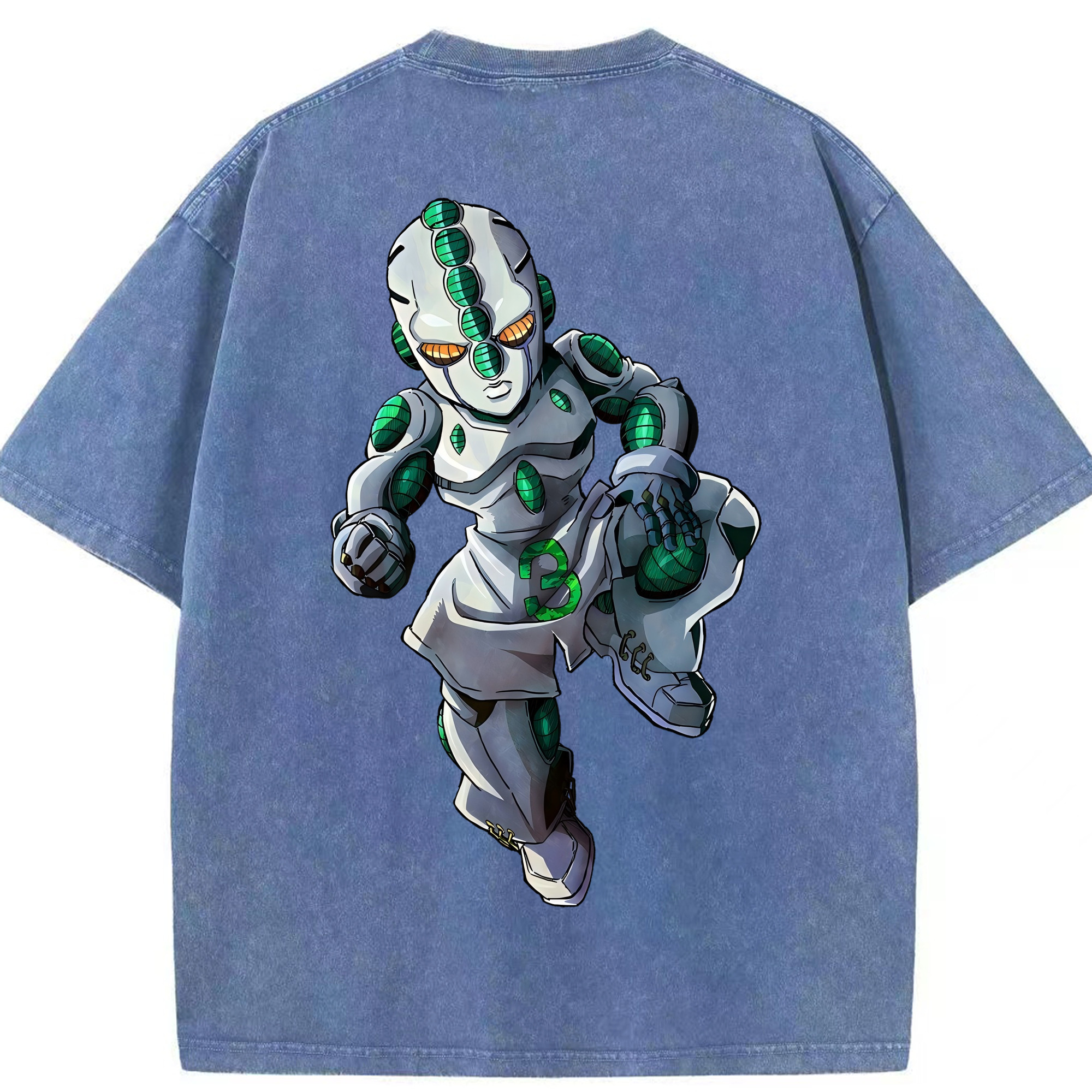 （画像用） ジョジョの奇妙な冒険 広瀨康一 JoJo's Bizarre Adventure Hirose Koichi 綿100% ヴィンテージ風 半袖Tシャツ（背面プリント）
