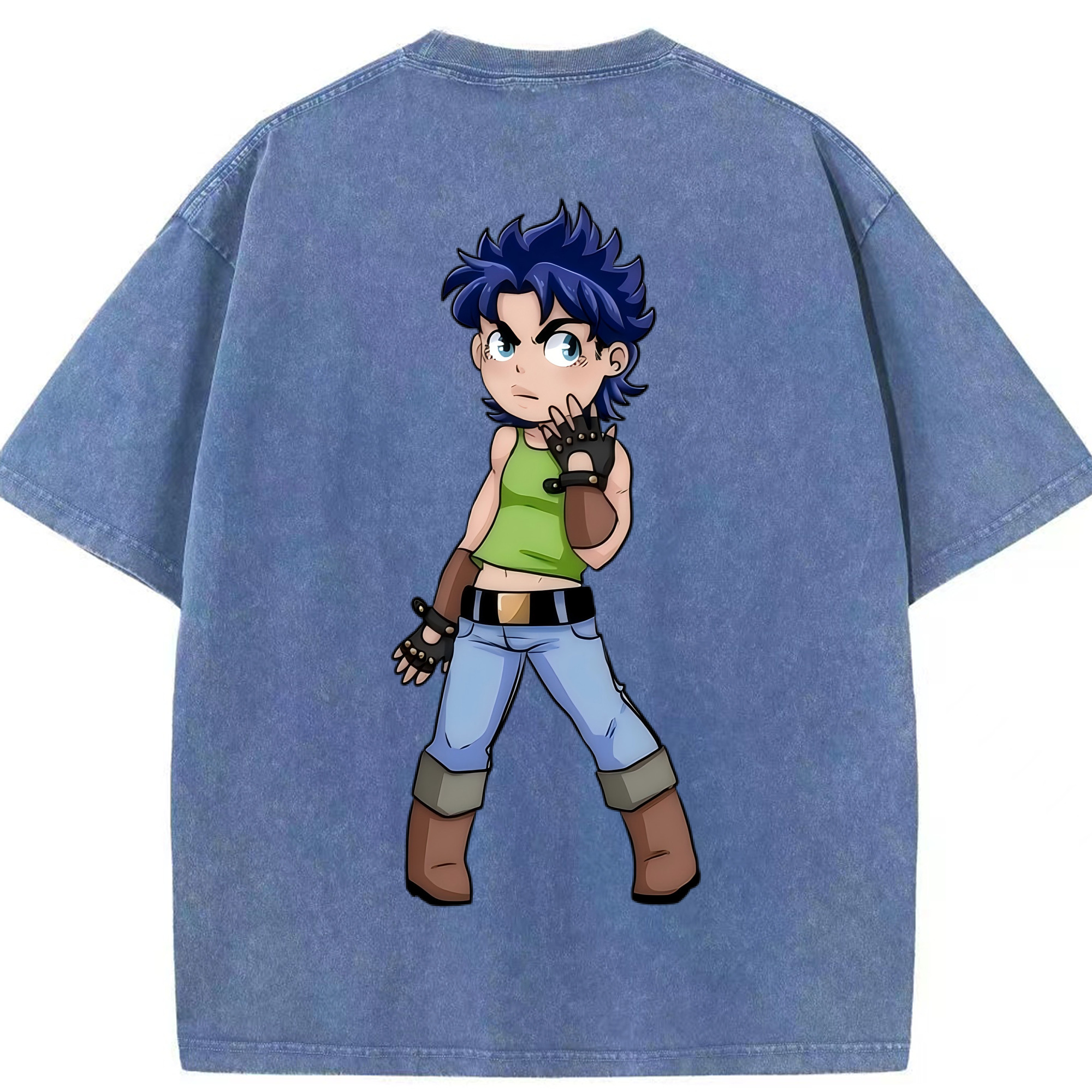 （画像用） ジョジョの奇妙な冒険 広瀨康一 JoJo's Bizarre Adventure Hirose Koichi 綿100% ヴィンテージ風 半袖Tシャツ（背面プリント）