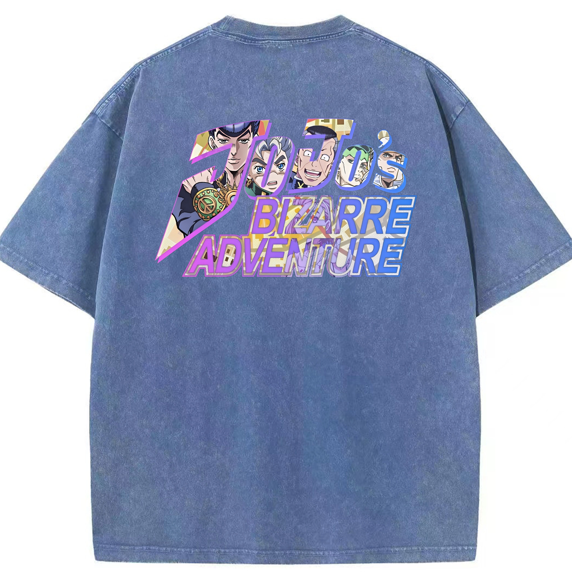 （画像用） ジョジョの奇妙な冒険 JoJo's Bizarre Adventure 綿100% ヴィンテージ風 半袖Tシャツ（背面プリント）