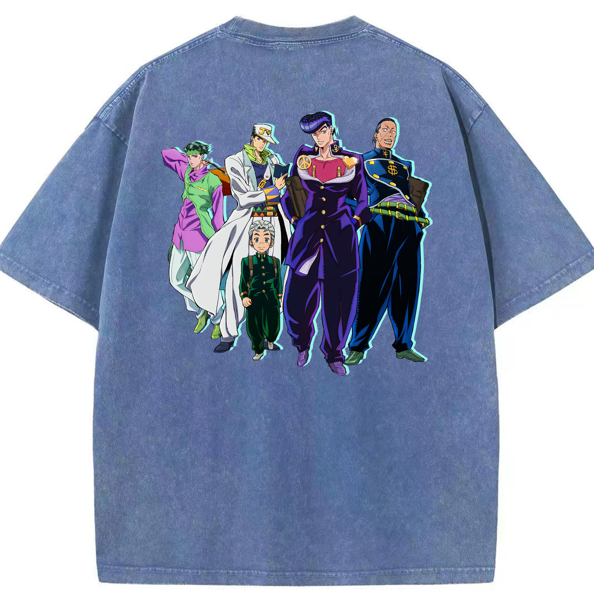 （画像用） ジョジョの奇妙な冒険 JoJo's Bizarre Adventure 綿100% ヴィンテージ風 半袖Tシャツ（背面プリント）