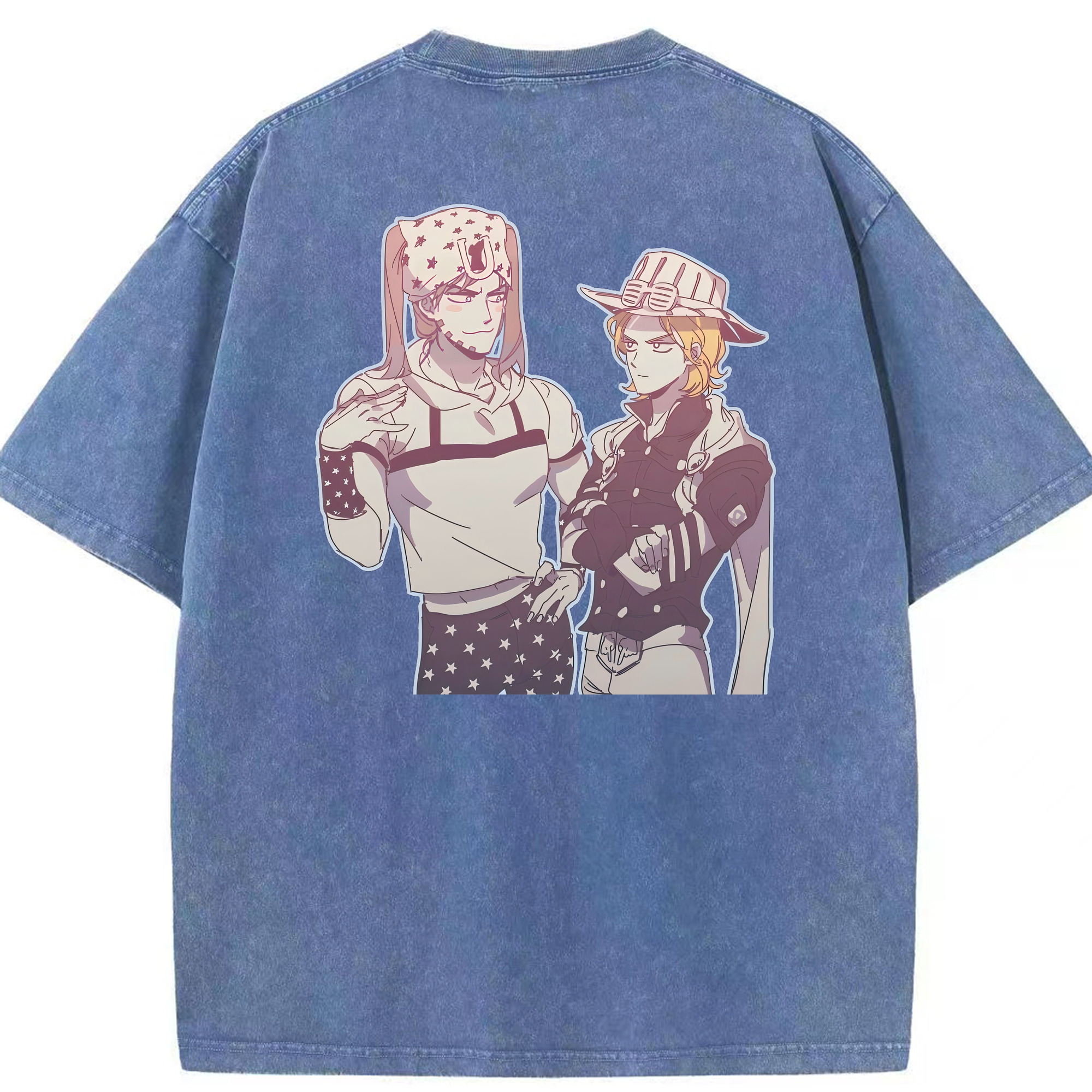 （画像用） ジョジョの奇妙な冒険 JoJo's Bizarre Adventure 綿100% ヴィンテージ風 半袖Tシャツ（背面プリント）