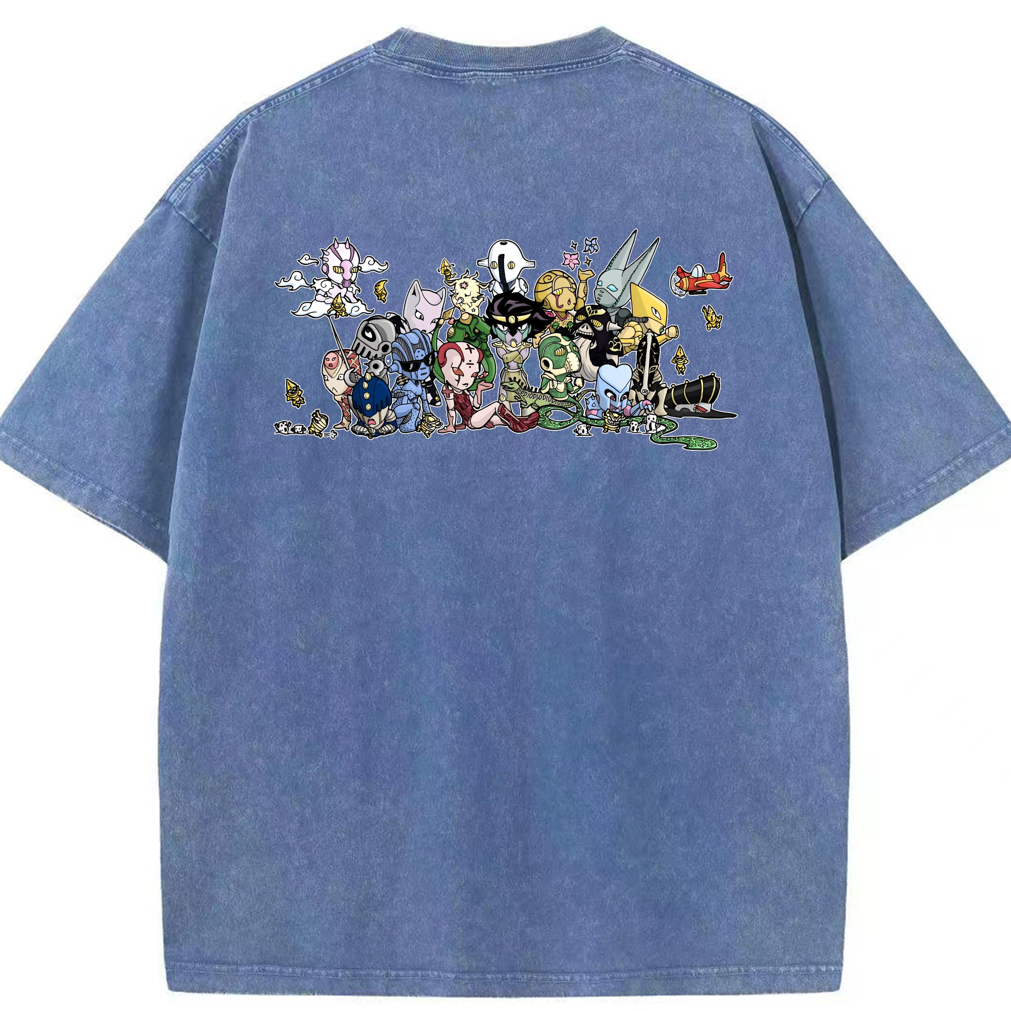 （画像用） ジョジョの奇妙な冒険 JoJo's Bizarre Adventure 綿100% ヴィンテージ風 半袖Tシャツ（背面プリント）
