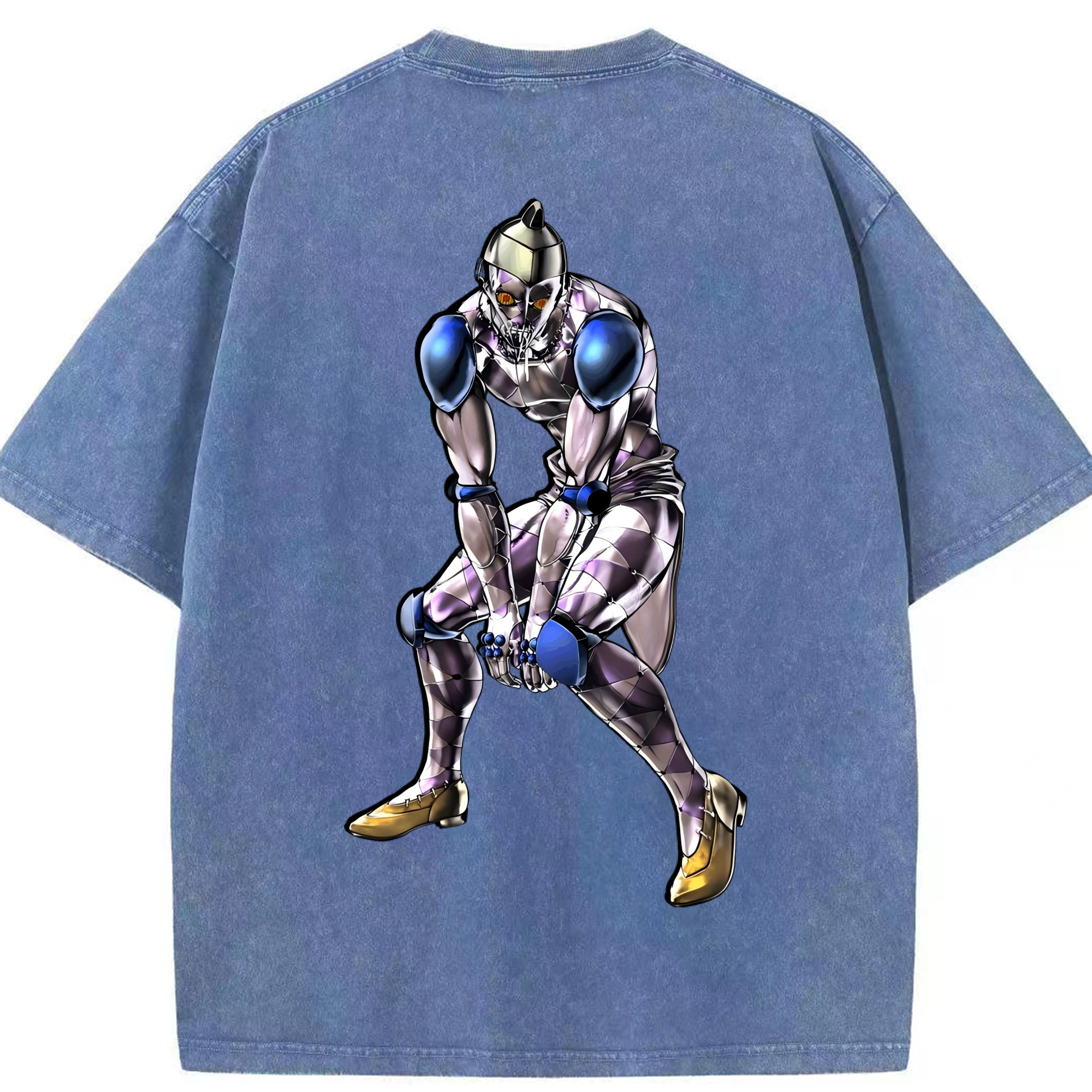 （画像用） ジョジョの奇妙な冒険 JoJo's Bizarre Adventure 綿100% ヴィンテージ風 半袖Tシャツ（背面プリント）