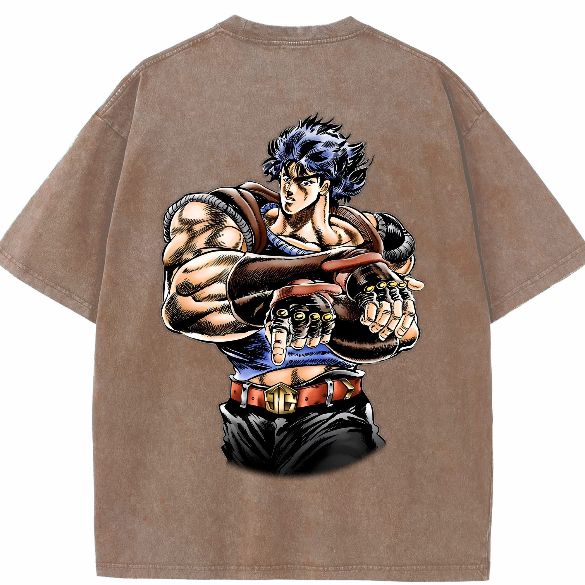 （画像用） ジョジョの奇妙な冒険 /ジョナサン?ジョースター JoJo's Bizarre Adventure Jonathan Joestar 綿100% ヴィンテージ風 半袖Tシャツ（背面プリント）