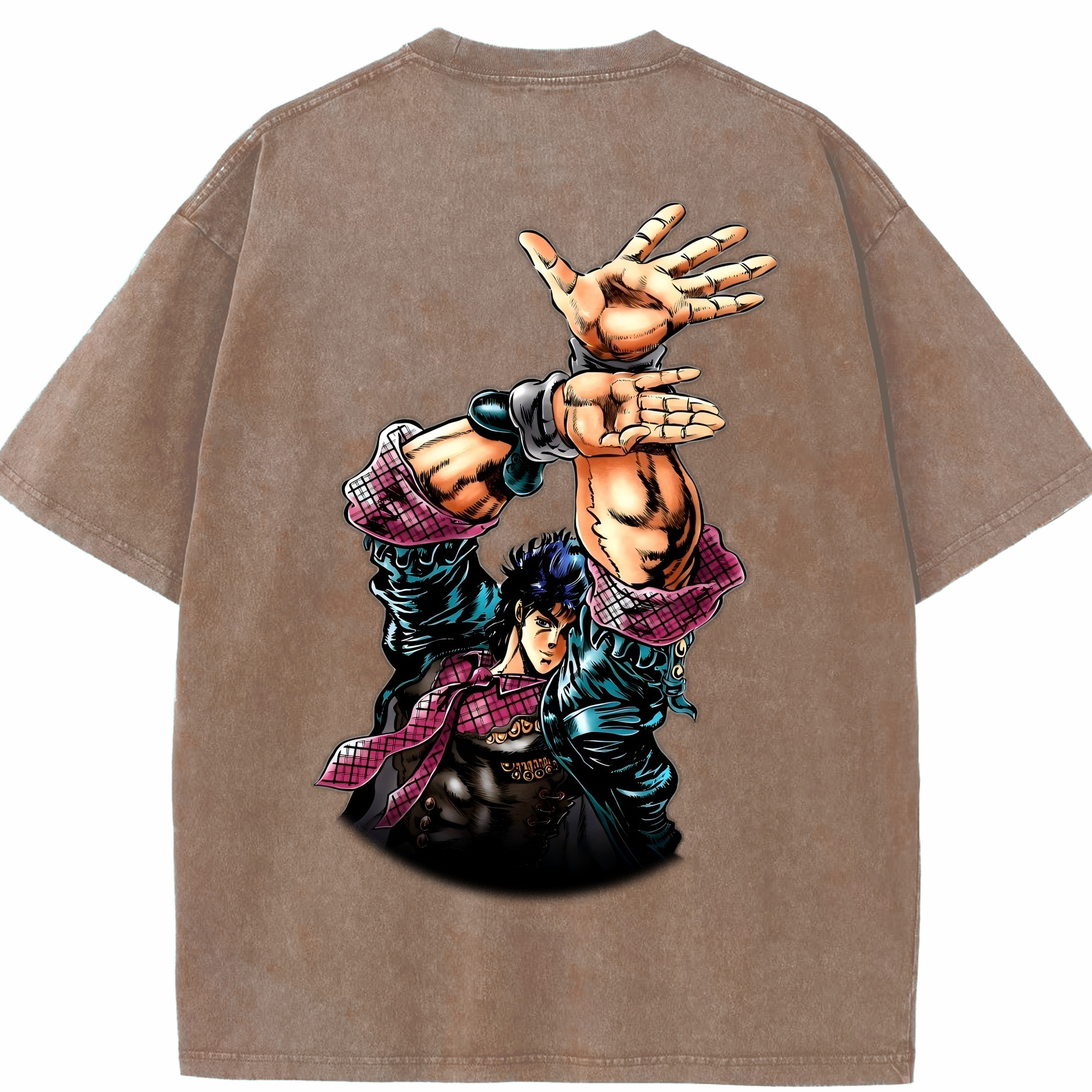 （画像用） ジョジョの奇妙な冒険 /ジョナサン?ジョースター JoJo's Bizarre Adventure Jonathan Joestar 綿100% ヴィンテージ風 半袖Tシャツ（背面プリント）