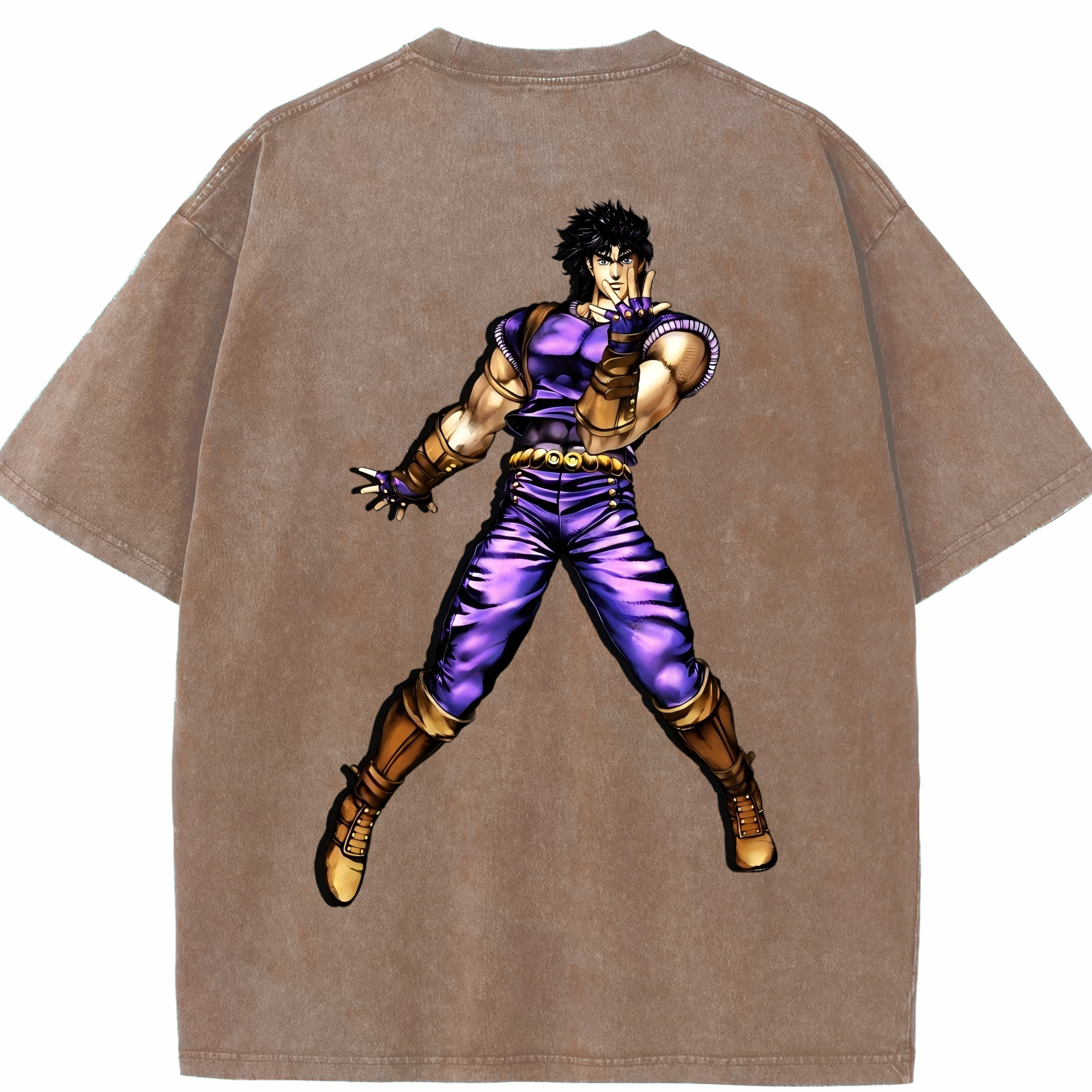 （画像用） ジョジョの奇妙な冒険 /ジョナサン?ジョースター JoJo's Bizarre Adventure Jonathan Joestar 綿100% ヴィンテージ風 半袖Tシャツ（背面プリント）