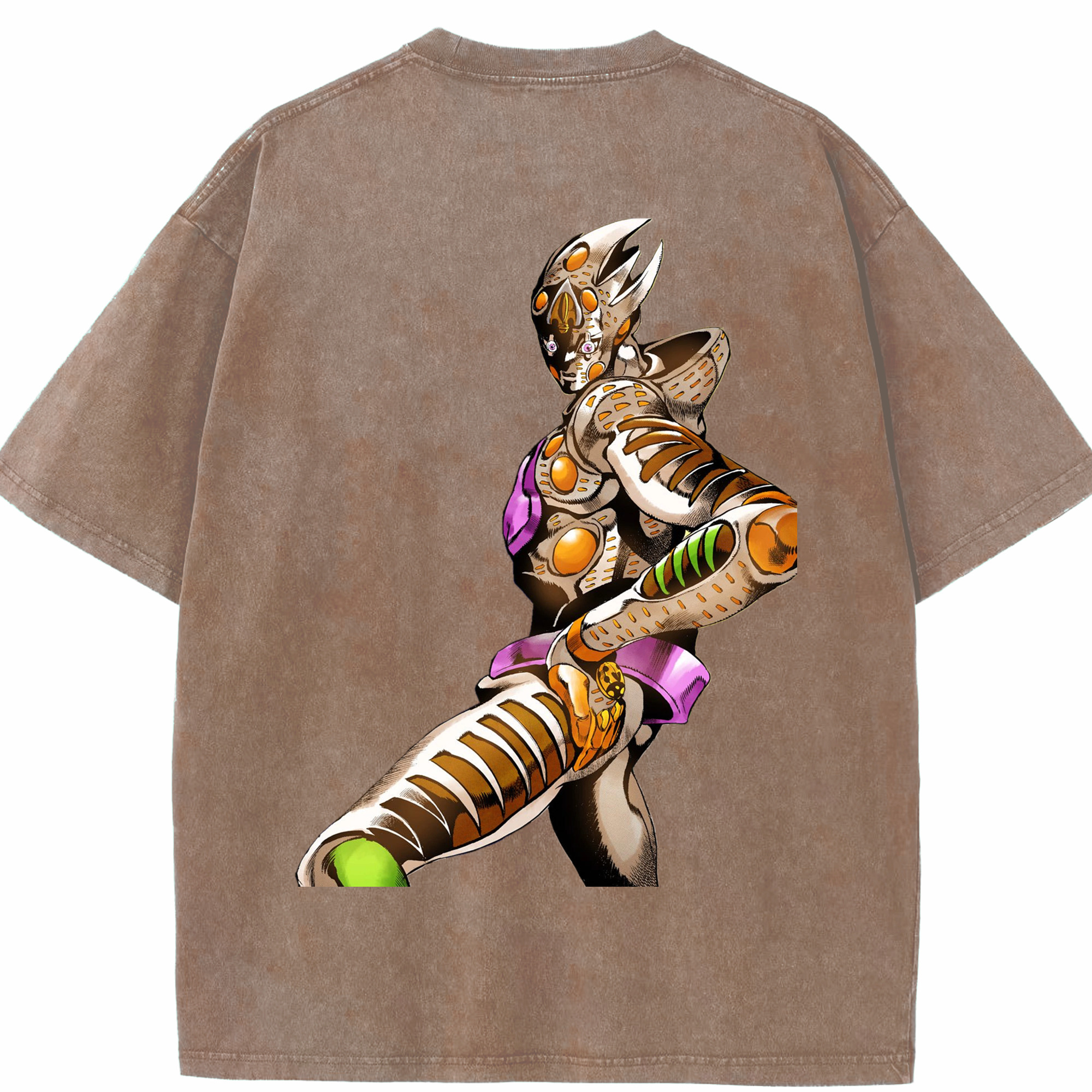 （画像用） ジョジョの奇妙な冒険 ジョルノ?ジョバァーナ JoJo's Bizarre Adventure Giorno Giovanna 綿100% ヴィンテージ風 半袖Tシャツ（背面プリント）