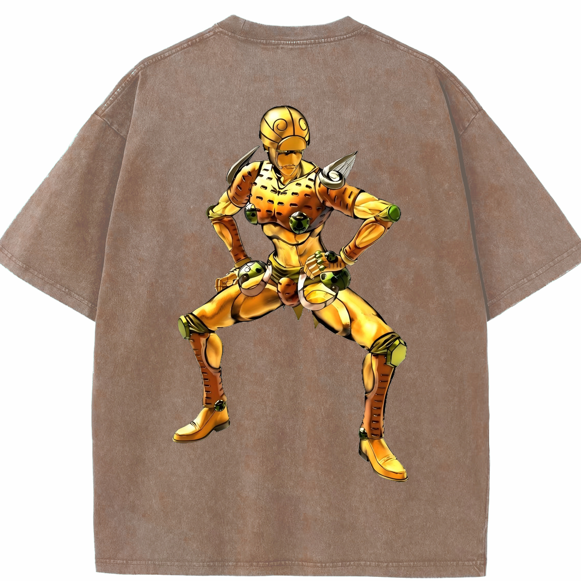 （画像用） ジョジョの奇妙な冒険 ジョルノ?ジョバァーナ JoJo's Bizarre Adventure Giorno Giovanna 綿100% ヴィンテージ風 半袖Tシャツ（背面プリント）