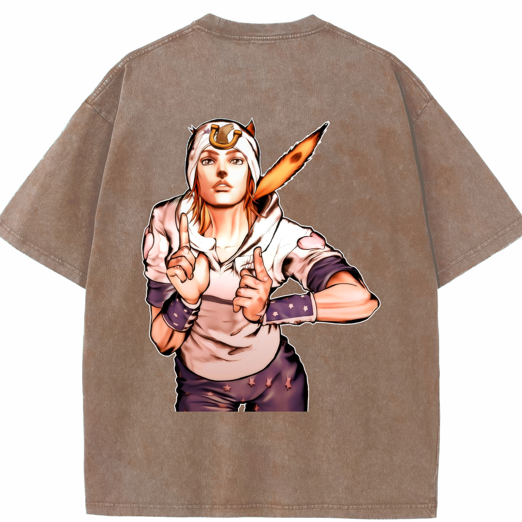 （画像用） ジョジョの奇妙な冒険 ジョナサン?ジョースター JoJo's Bizarre Adventure Jonathan Joestar 綿100% ヴィンテージ風 半袖Tシャツ（背面プリント）