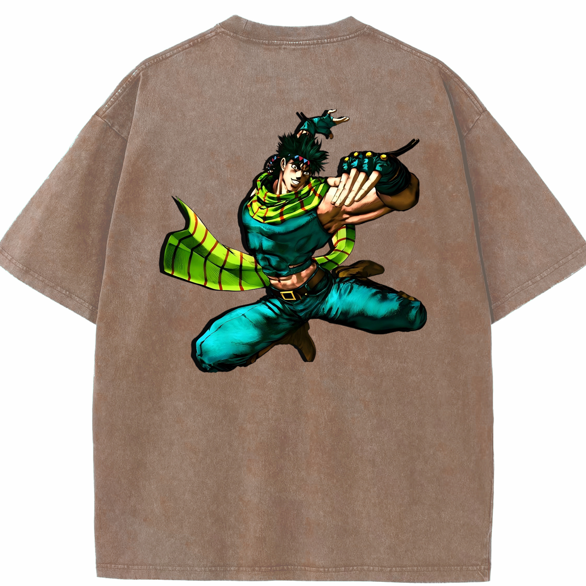 （画像用） ジョジョの奇妙な冒険 ジョセフ?ジョースター JoJo's Bizarre Adventure Joseph Joestar 綿100% ヴィンテージ風 半袖Tシャツ（背面プリント）