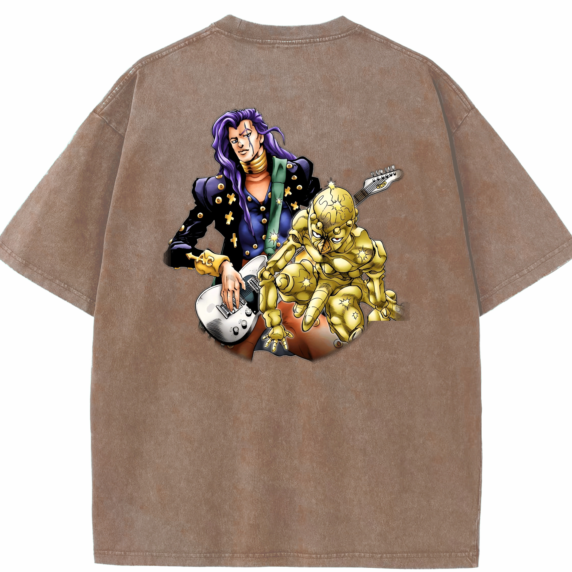 （画像用） ジョジョの奇妙な冒険 おといし あきら JoJo's Bizarre Adventure Akira Otoishi 綿100% ヴィンテージ風 半袖Tシャツ（背面プリント）