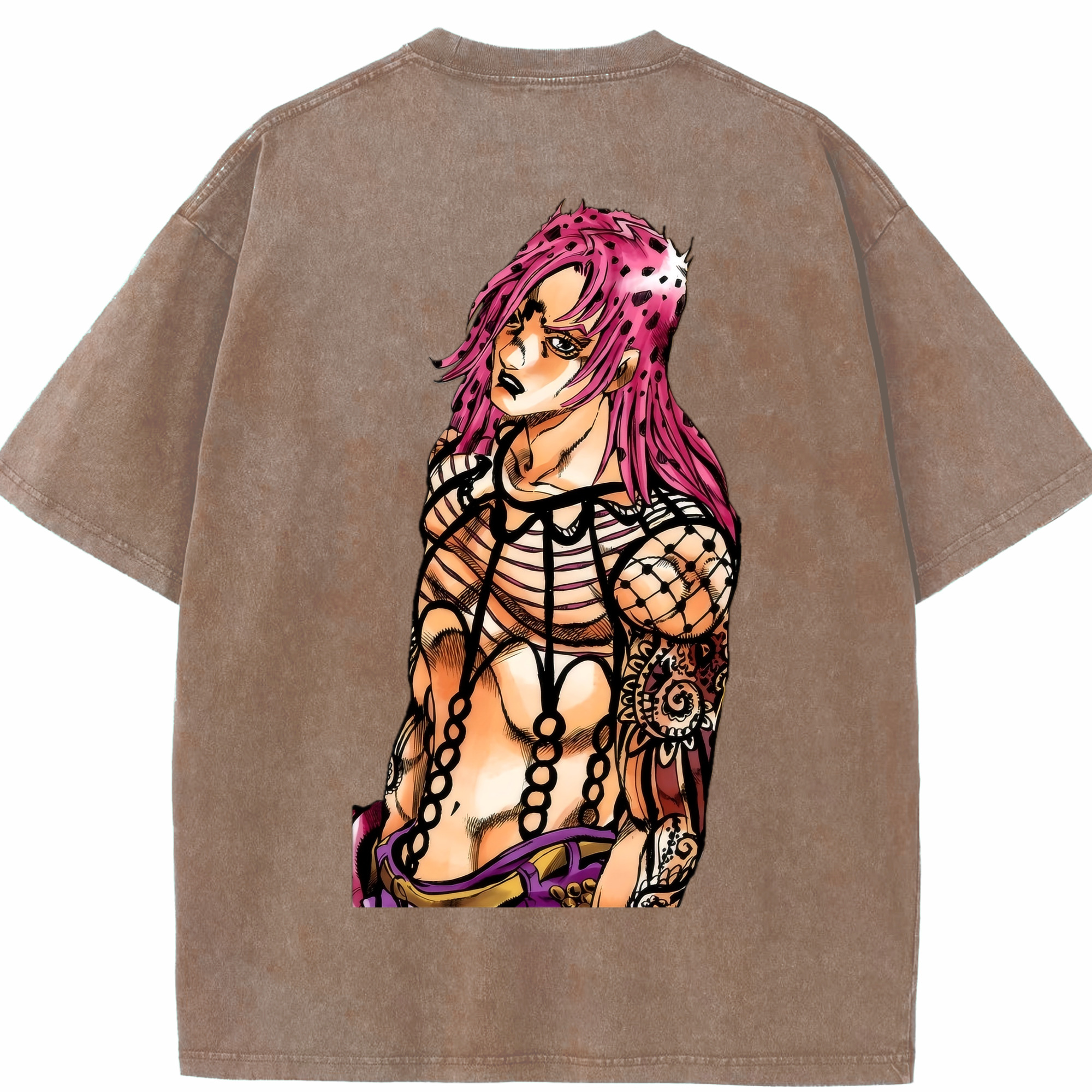 （画像用） ジョジョの奇妙な冒険 ビネガー?ドッピオ JoJo's Bizarre Adventure Vinegar Doppio 綿100% ヴィンテージ風 半袖Tシャツ（背面プリント）