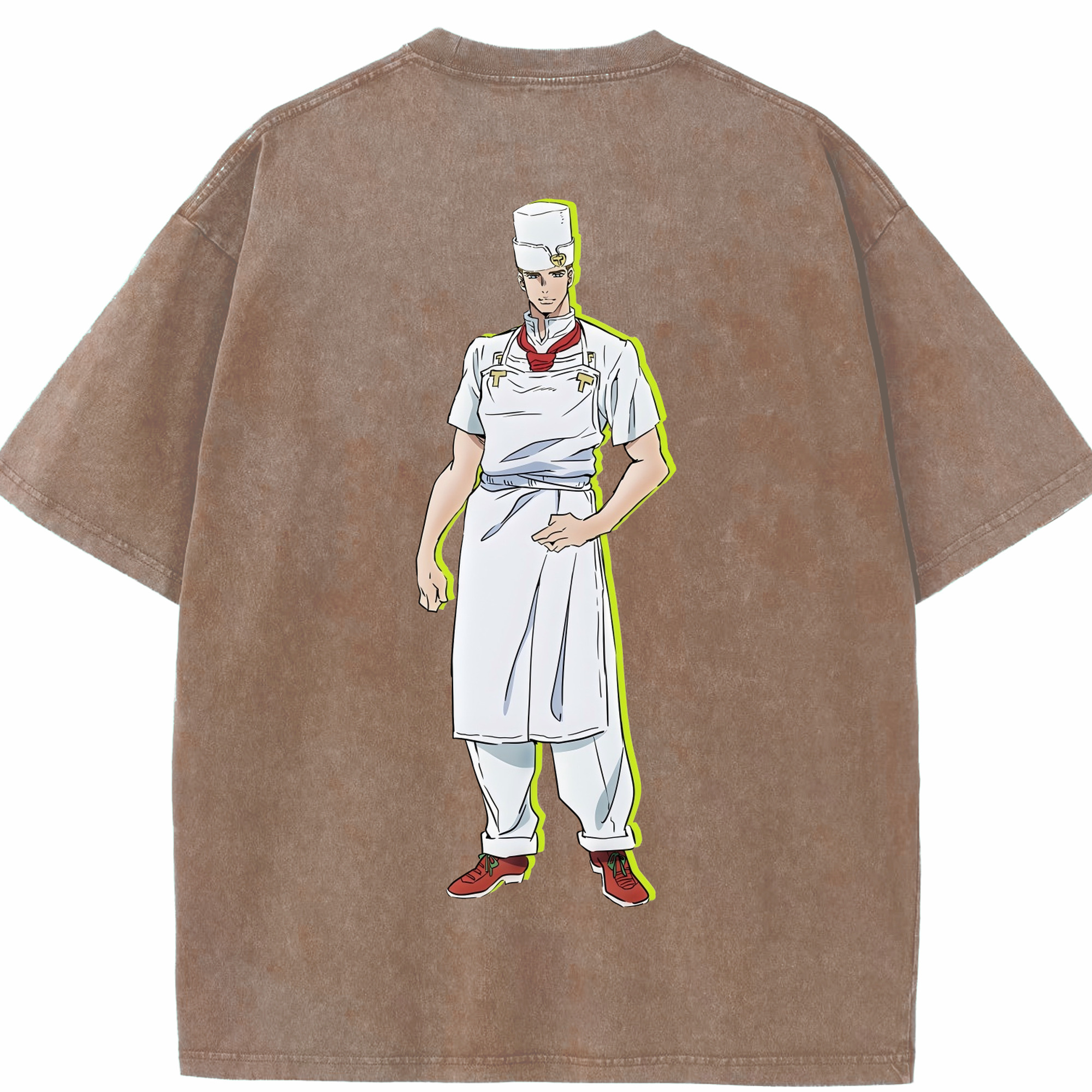 （画像用） ジョジョの奇妙な冒険 Tonio Trussardi JoJo's Bizarre Adventure トニオ?トラッサルディ 綿100% ヴィンテージ風 半袖Tシャツ（背面プリント）