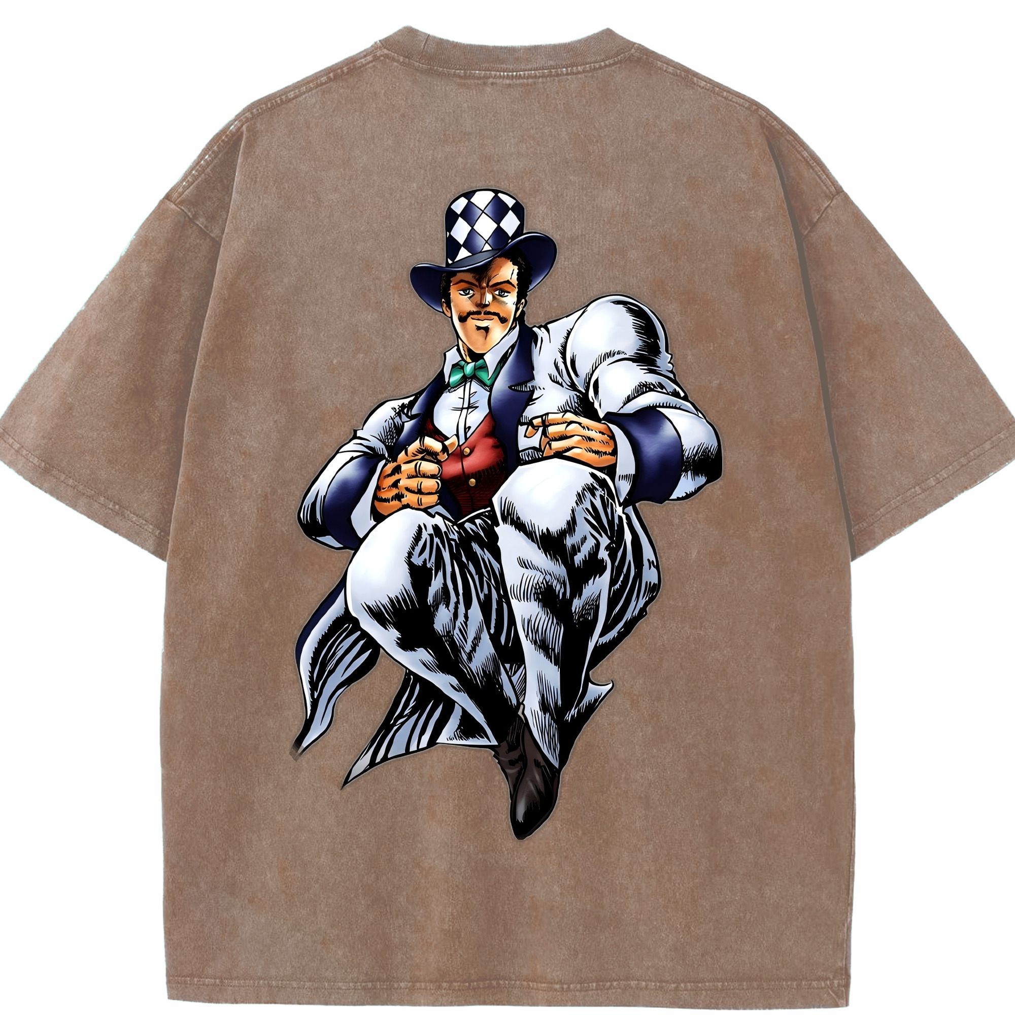 （画像用） ジョジョの奇妙な冒険 ウィル?アントニオ?ツェペリ JoJo's Bizarre Adventure Will Anthonio Zeppeli 綿100% ヴィンテージ風 半袖Tシャツ（背面プリント）