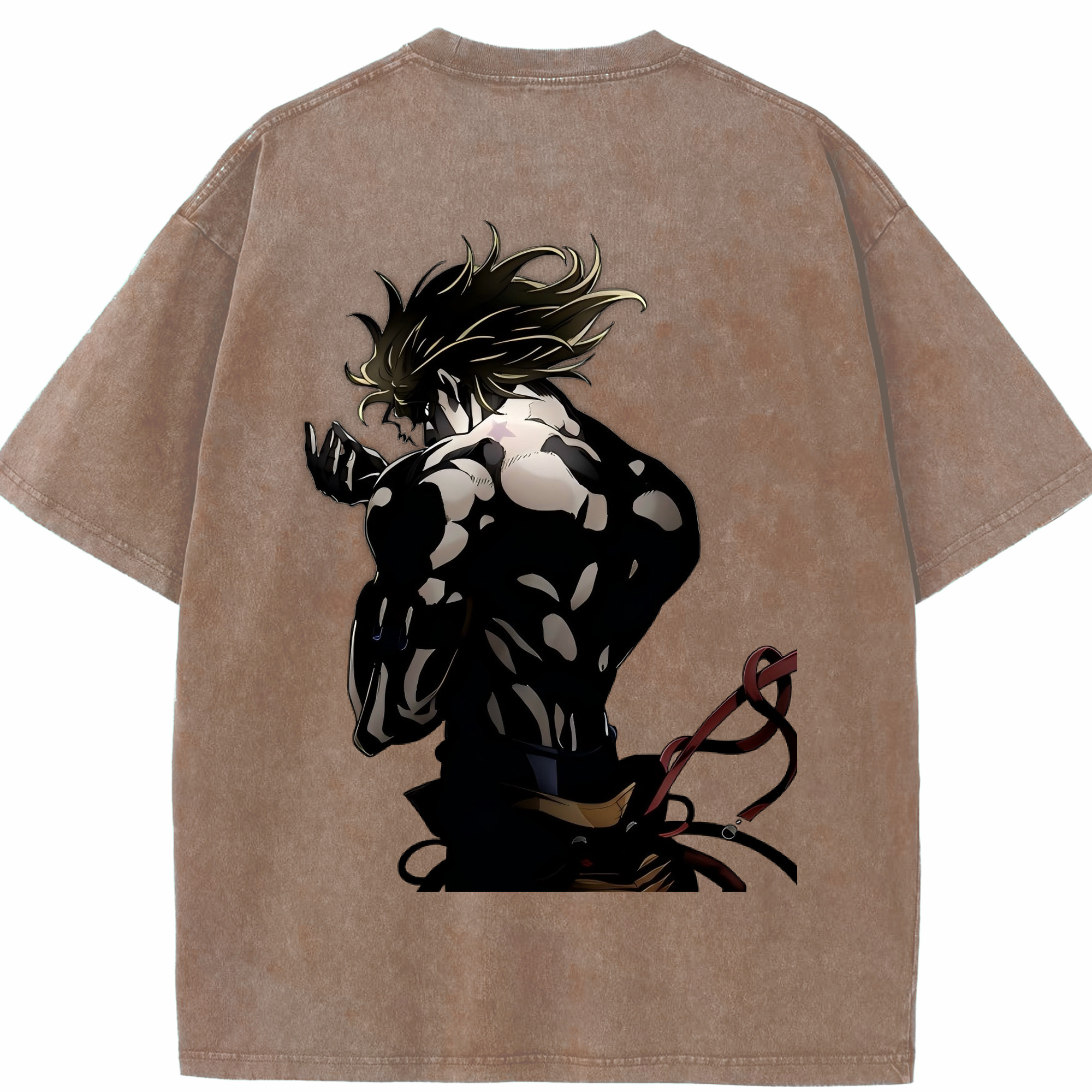 （画像用） ジョジョの奇妙な冒険 ディオ?ブランドー JoJo's Bizarre Adventure Dio Brando 綿100% ヴィンテージ風 半袖Tシャツ（背面プリント）