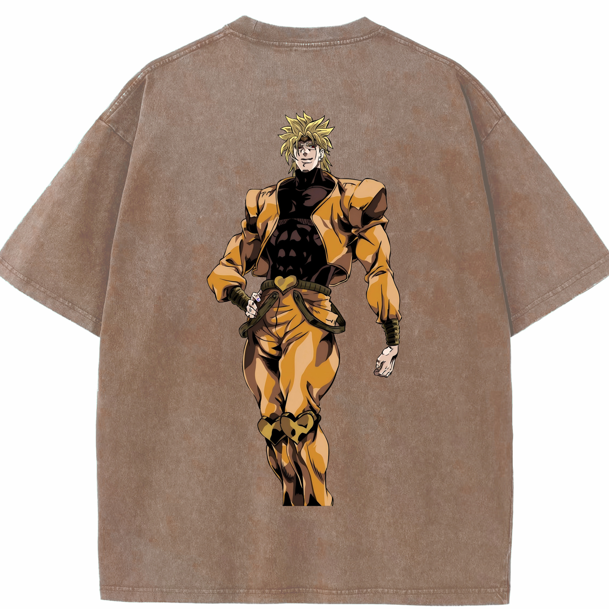 （画像用） ジョジョの奇妙な冒険 ディオ?ブランドー JoJo's Bizarre Adventure Dio Brando 綿100% ヴィンテージ風 半袖Tシャツ（背面プリント）
