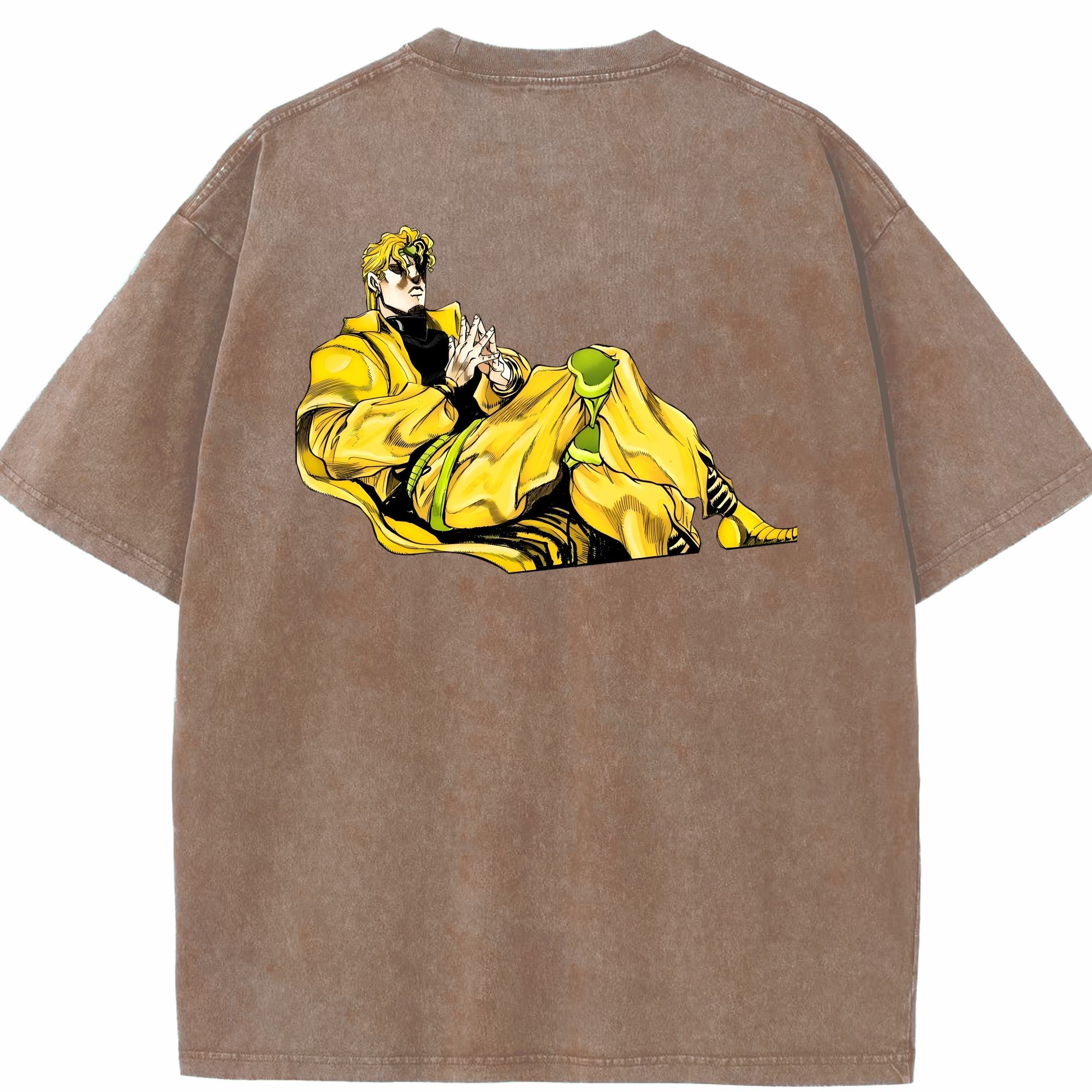 （画像用） ジョジョの奇妙な冒険 ディオ?ブランドー JoJo's Bizarre Adventure Dio Brando 綿100% ヴィンテージ風 半袖Tシャツ（背面プリント）