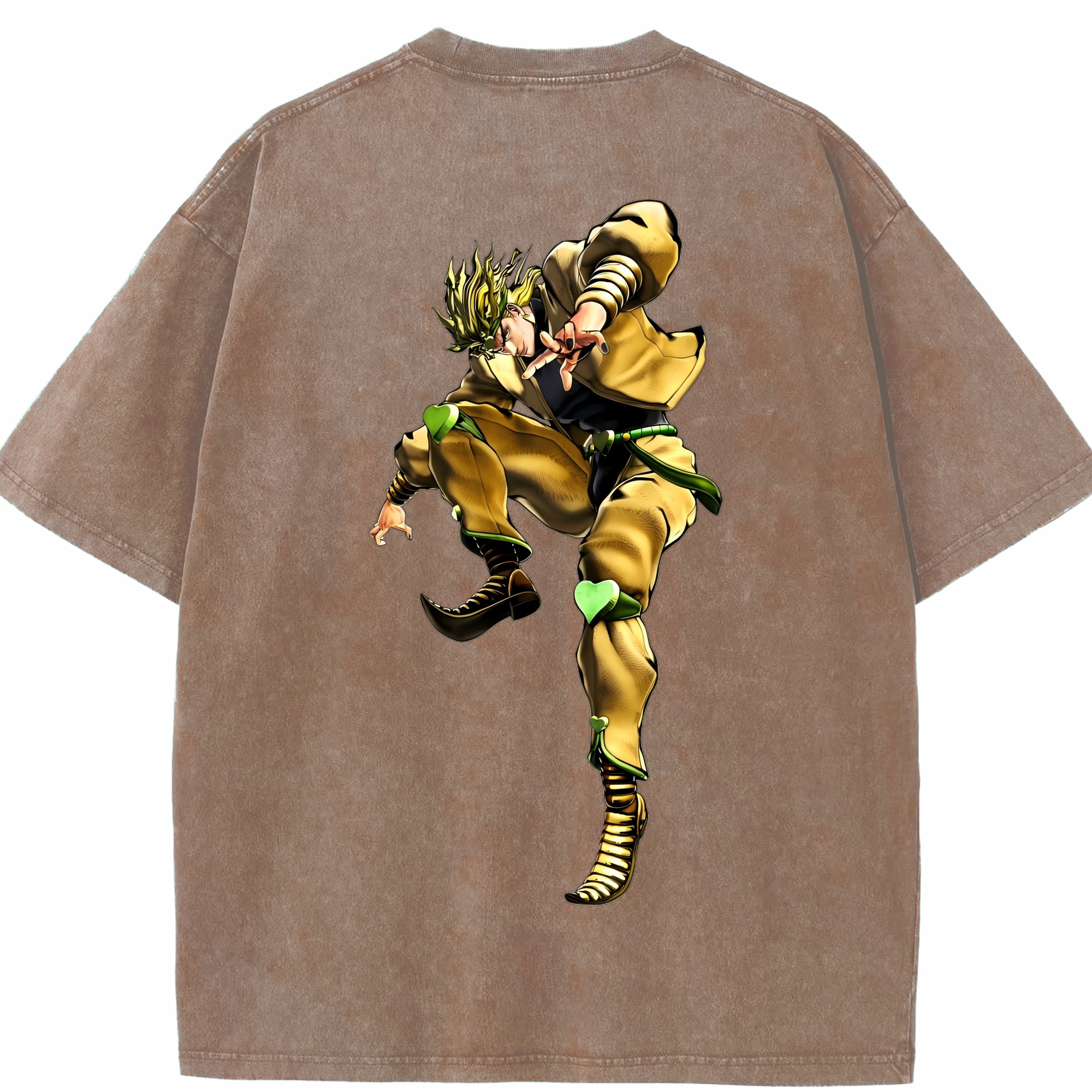 （画像用） ジョジョの奇妙な冒険 ディオ?ブランドー JoJo's Bizarre Adventure Dio Brando 綿100% ヴィンテージ風 半袖Tシャツ（背面プリント）