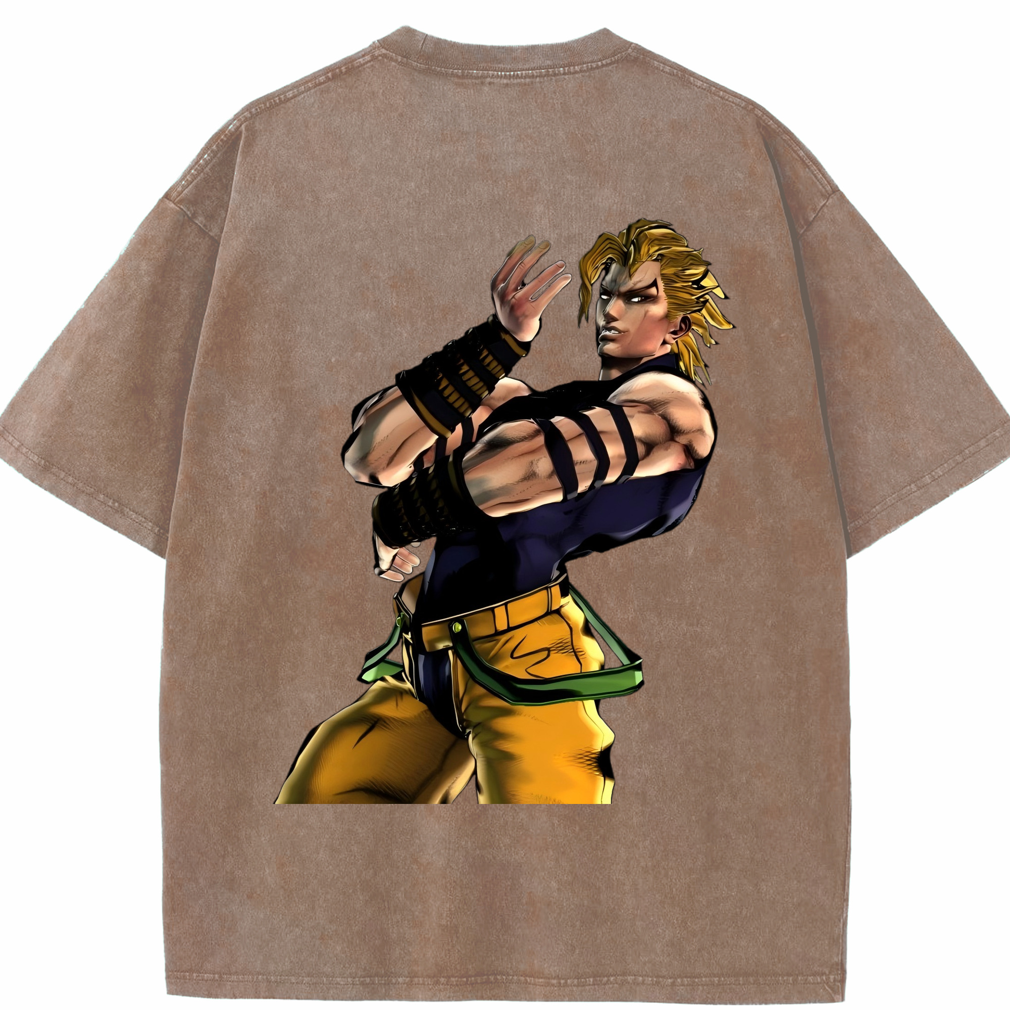 （画像用） ジョジョの奇妙な冒険 ディオ?ブランドー JoJo's Bizarre Adventure Dio Brando 綿100% ヴィンテージ風 半袖Tシャツ（背面プリント）