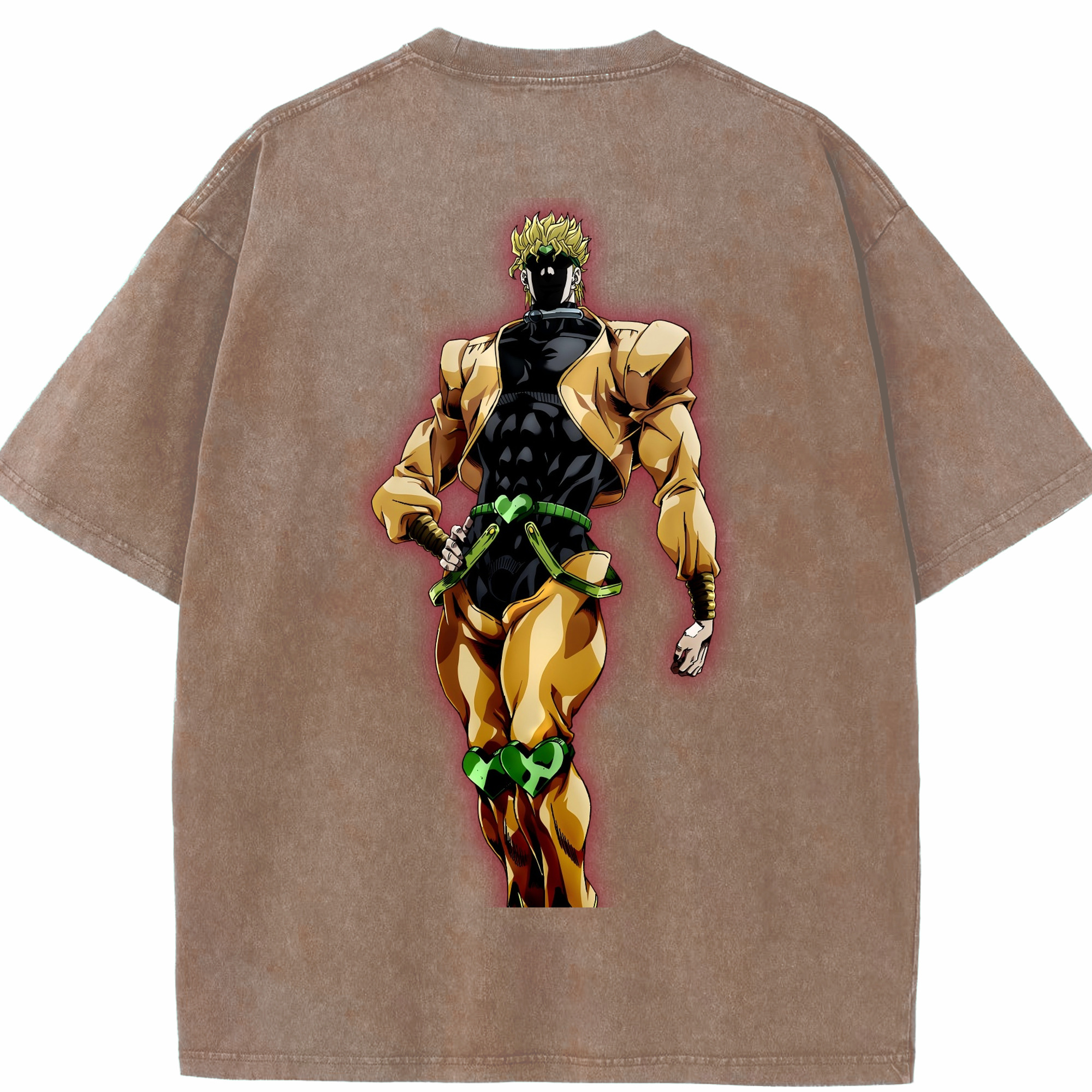 （画像用） ジョジョの奇妙な冒険 ディオ?ブランドー JoJo's Bizarre Adventure Dio Brando 綿100% ヴィンテージ風 半袖Tシャツ（背面プリント）