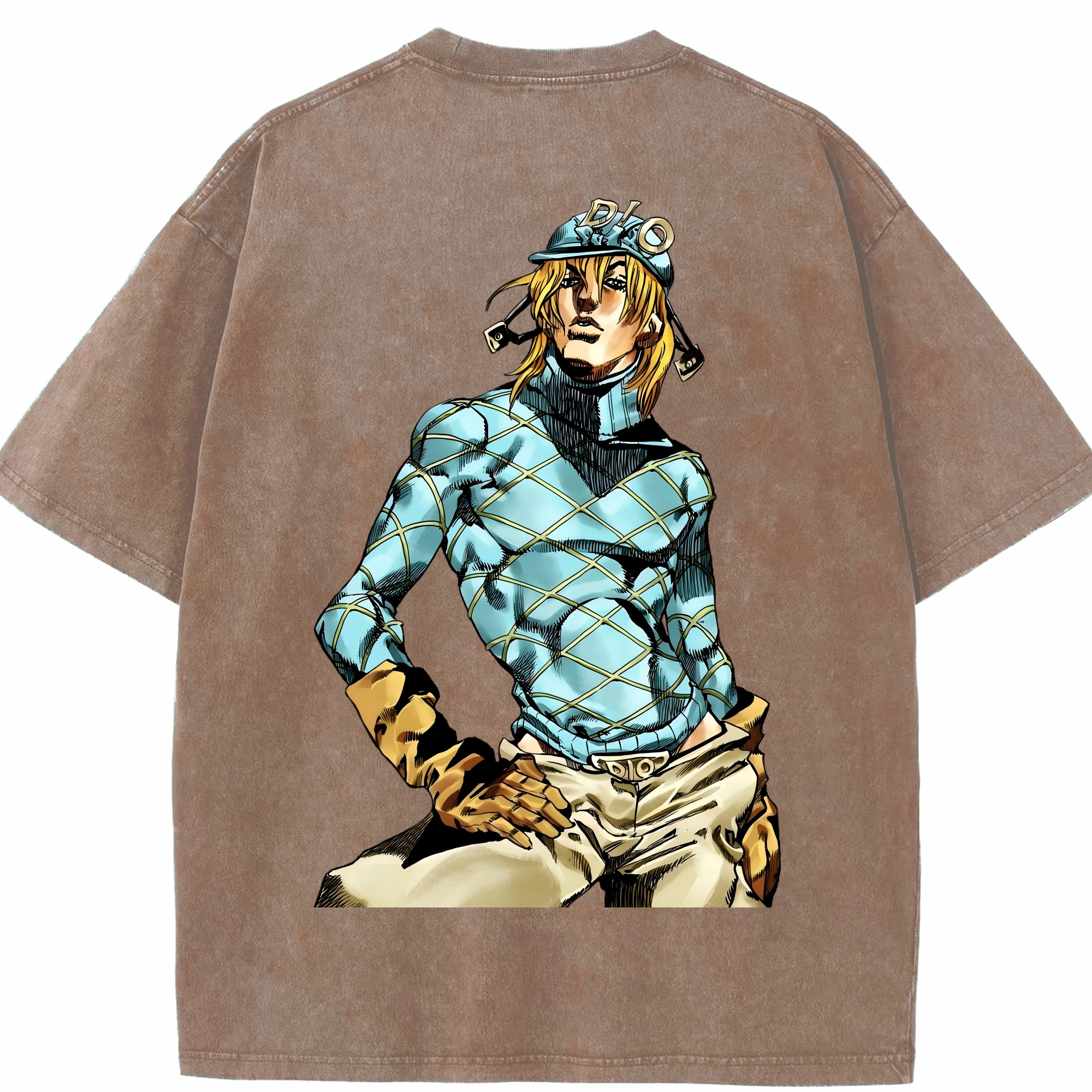 （画像用） ジョジョの奇妙な冒険 ディオ?ブランドー JoJo's Bizarre Adventure Dio Brando 綿100% ヴィンテージ風 半袖Tシャツ（背面プリント）