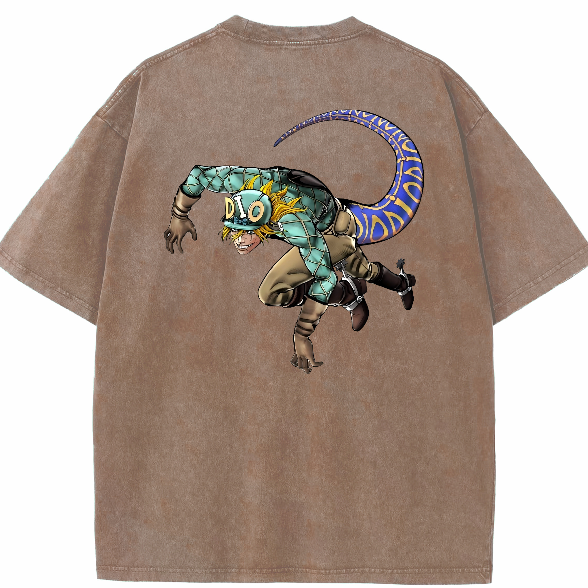 （画像用） ジョジョの奇妙な冒険 ディオ?ブランドー JoJo's Bizarre Adventure Dio Brando 綿100% ヴィンテージ風 半袖Tシャツ（背面プリント）