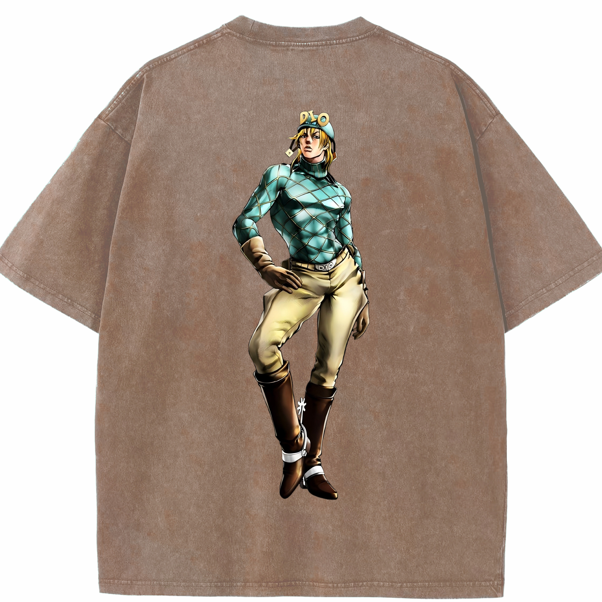 （画像用） ジョジョの奇妙な冒険 ディオ?ブランドー JoJo's Bizarre Adventure Dio Brando 綿100% ヴィンテージ風 半袖Tシャツ（背面プリント）
