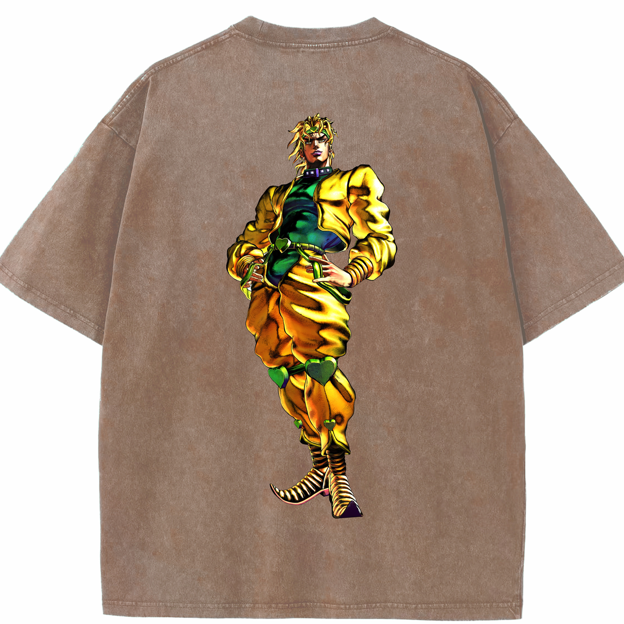 （画像用） ジョジョの奇妙な冒険 ディオ?ブランドー JoJo's Bizarre Adventure Dio Brando 綿100% ヴィンテージ風 半袖Tシャツ（背面プリント）