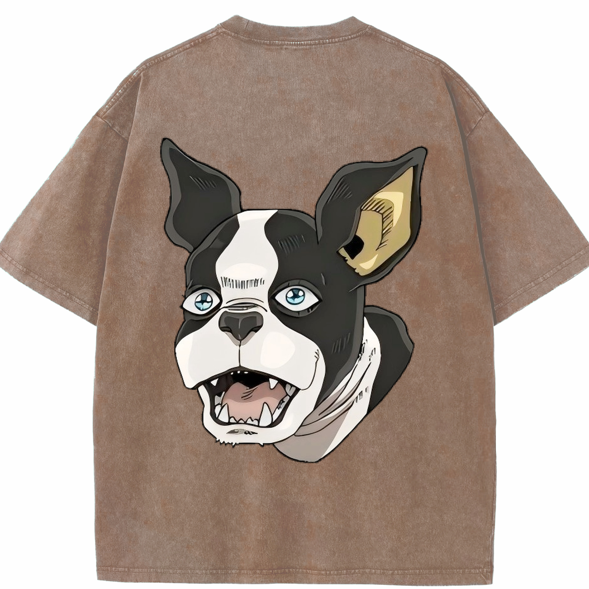 （画像用） ジョジョの奇妙な冒険 イギー JoJo's Bizarre Adventure Iggy 綿100% ヴィンテージ風 半袖Tシャツ（背面プリント）