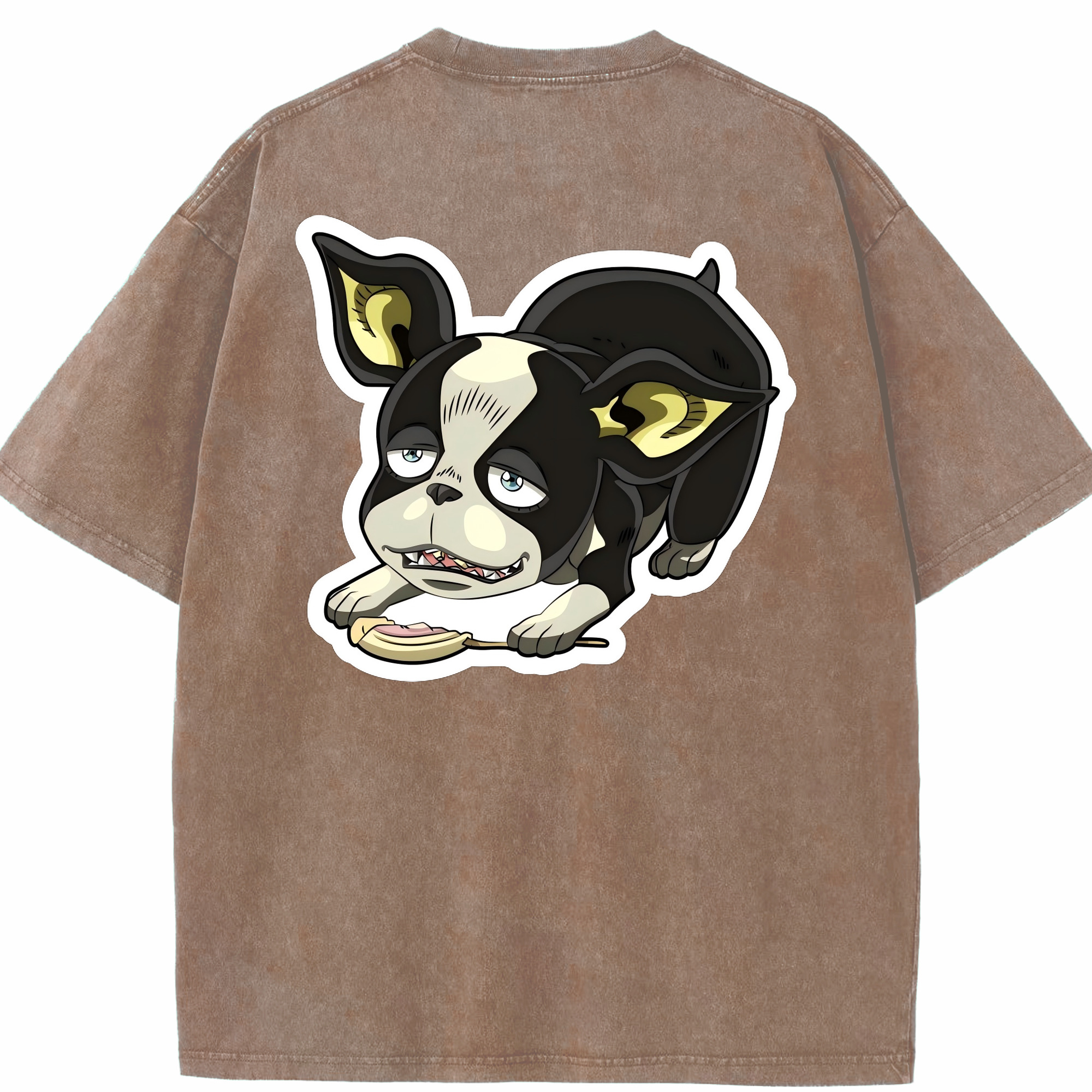 （画像用） ジョジョの奇妙な冒険 イギー JoJo's Bizarre Adventure Iggy 綿100% ヴィンテージ風 半袖Tシャツ（背面プリント）