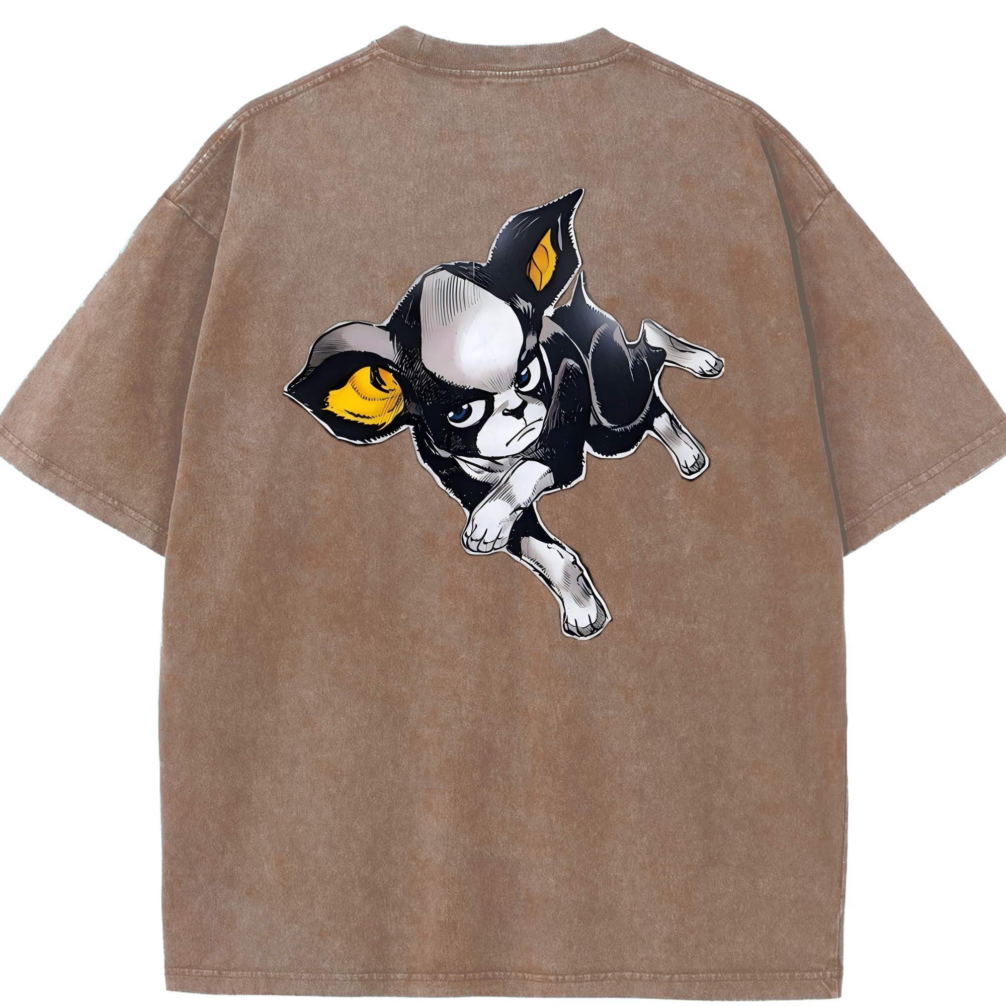 （画像用） ジョジョの奇妙な冒険 イギー JoJo's Bizarre Adventure Iggy 綿100% ヴィンテージ風 半袖Tシャツ（背面プリント）