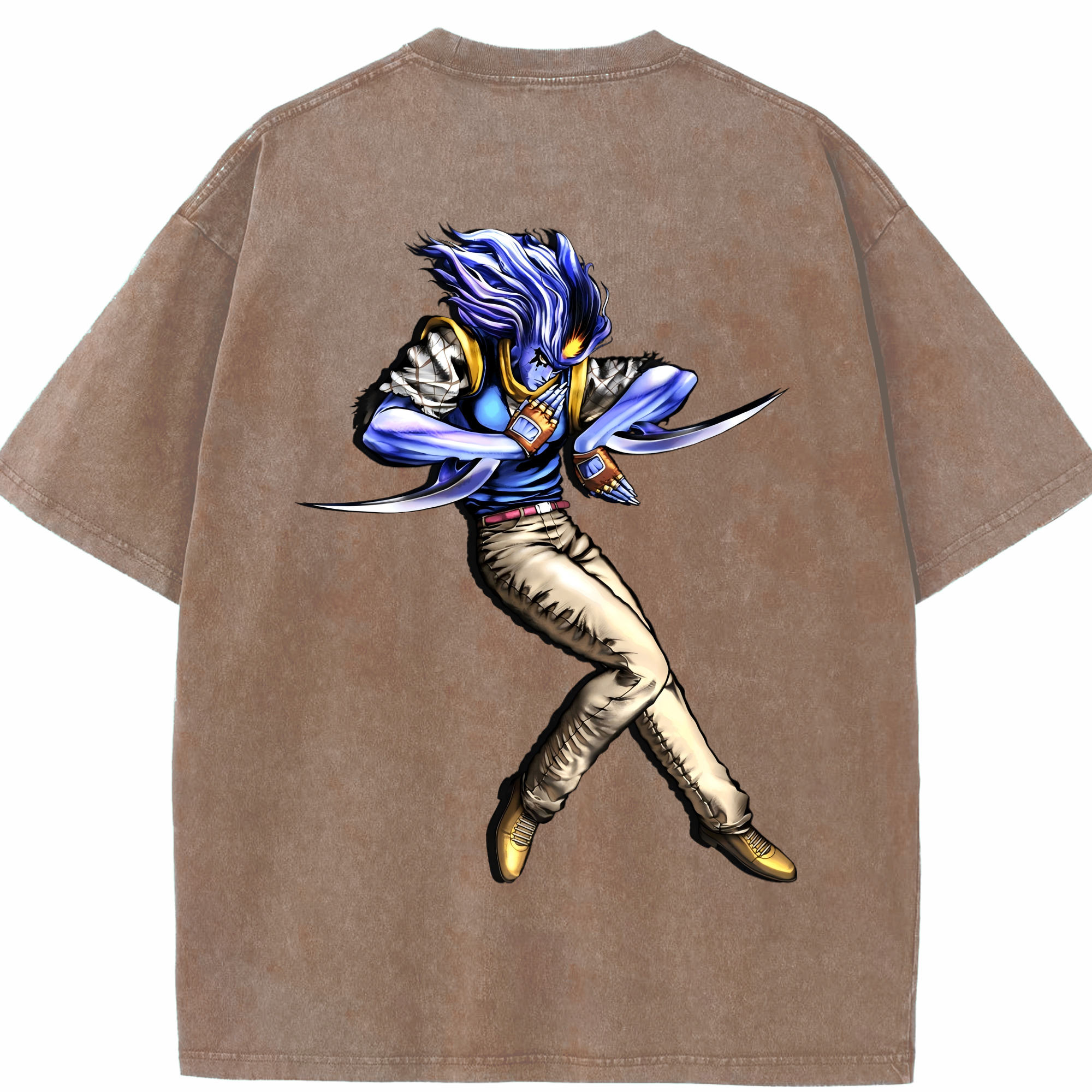 （画像用） ジョジョの奇妙な冒険 JoJo's Bizarre Adventure 綿100% ヴィンテージ風 半袖Tシャツ（背面プリント）