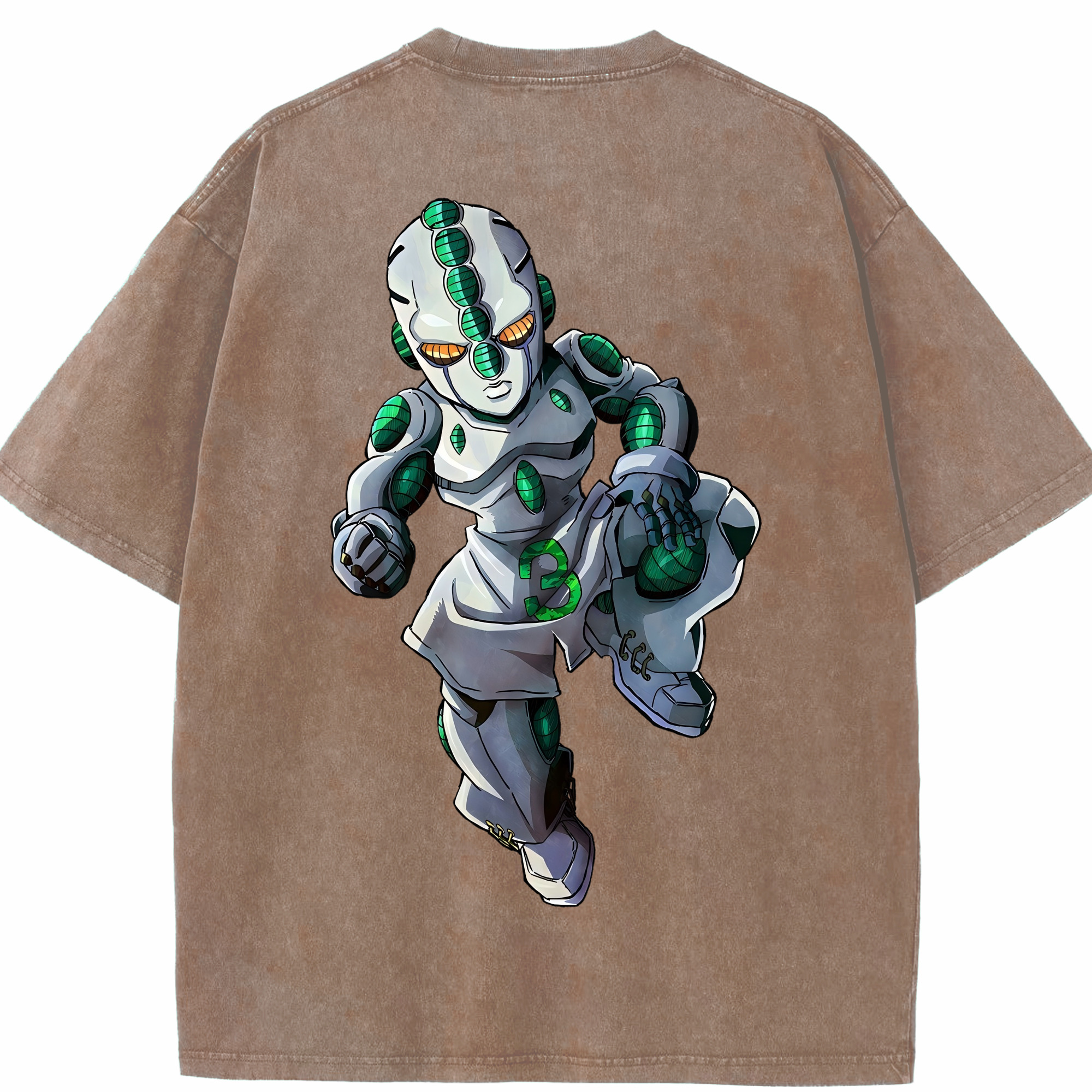 （画像用） ジョジョの奇妙な冒険 広瀨康一 JoJo's Bizarre Adventure Hirose Koichi 綿100% ヴィンテージ風 半袖Tシャツ（背面プリント）