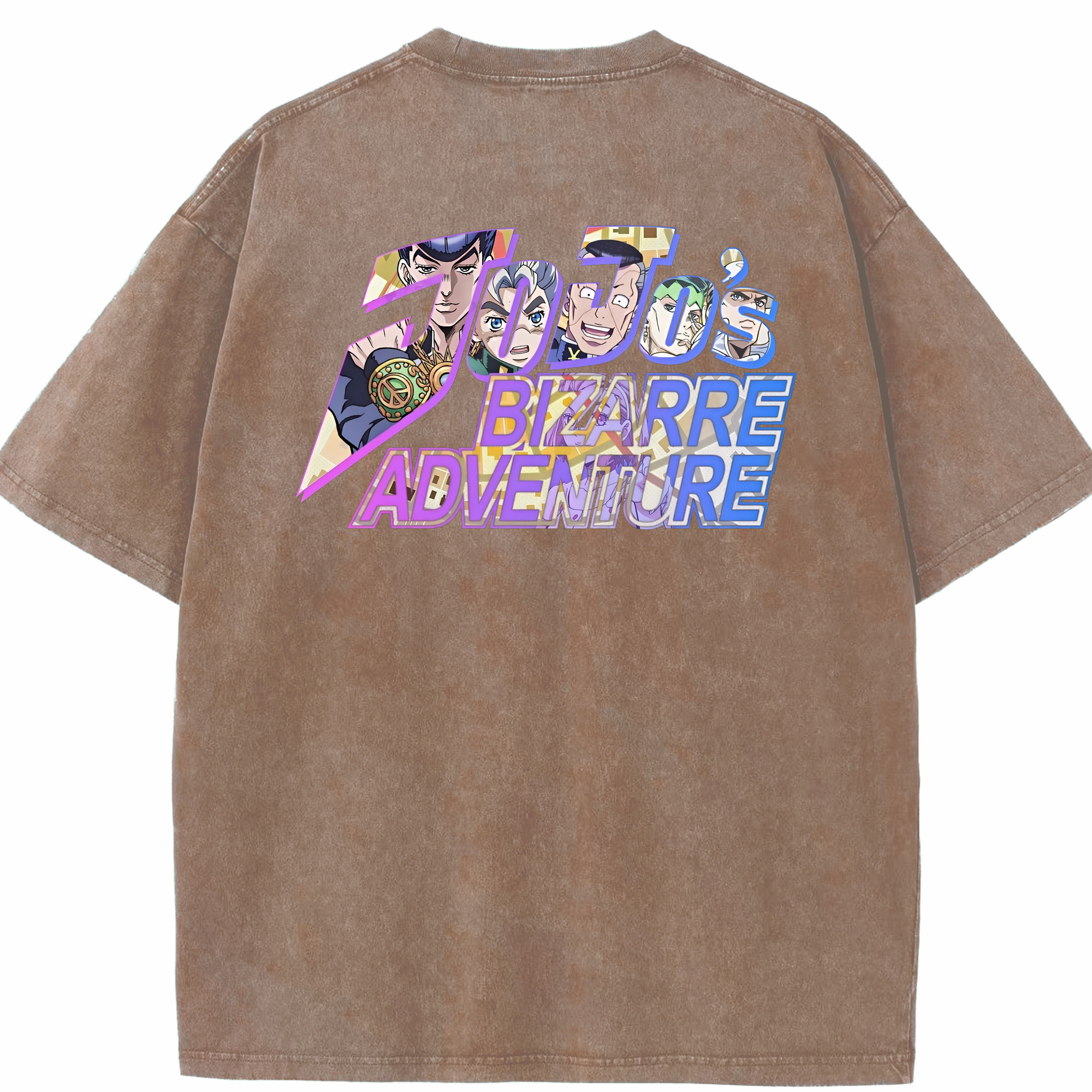 （画像用） ジョジョの奇妙な冒険 JoJo's Bizarre Adventure 綿100% ヴィンテージ風 半袖Tシャツ（背面プリント）