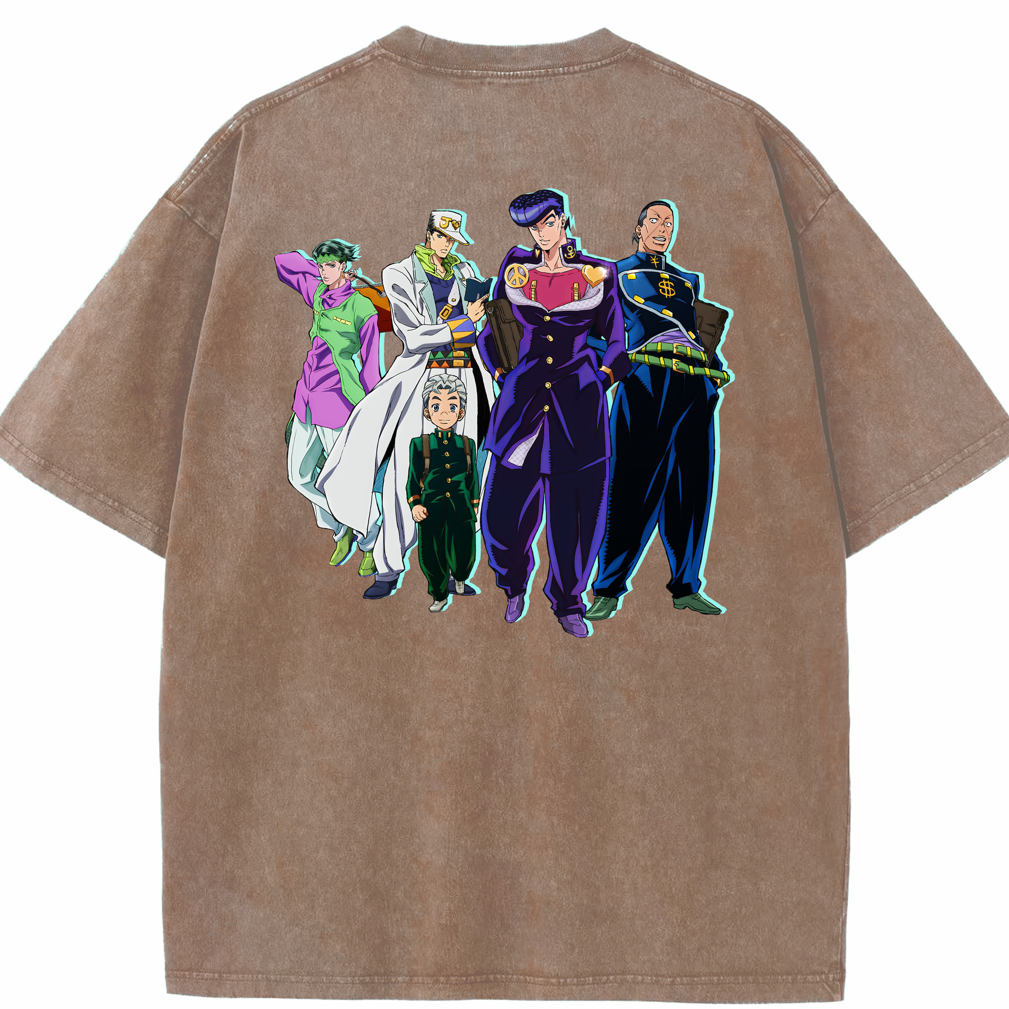 （画像用） ジョジョの奇妙な冒険 JoJo's Bizarre Adventure 綿100% ヴィンテージ風 半袖Tシャツ（背面プリント）