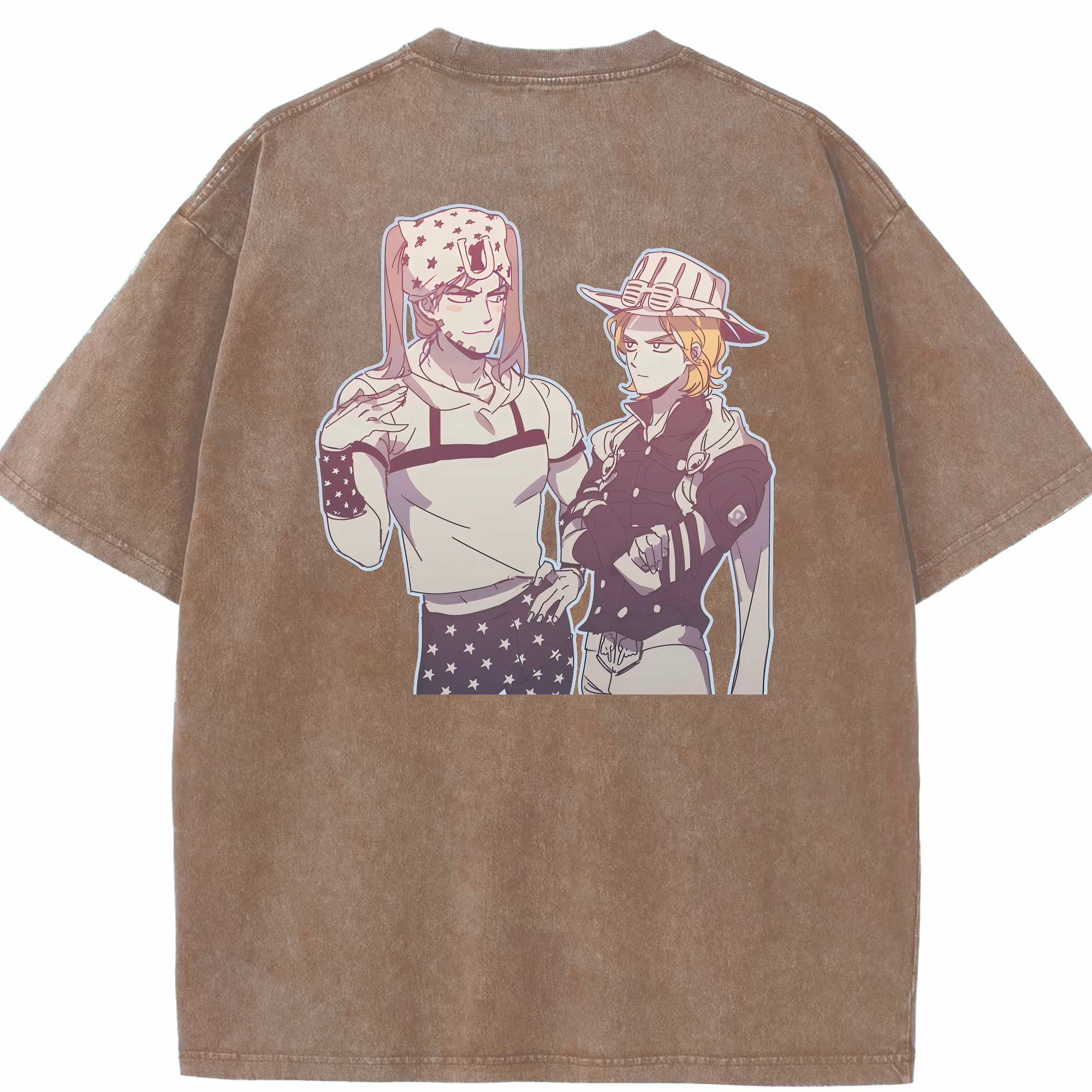 （画像用） ジョジョの奇妙な冒険 JoJo's Bizarre Adventure 綿100% ヴィンテージ風 半袖Tシャツ（背面プリント）