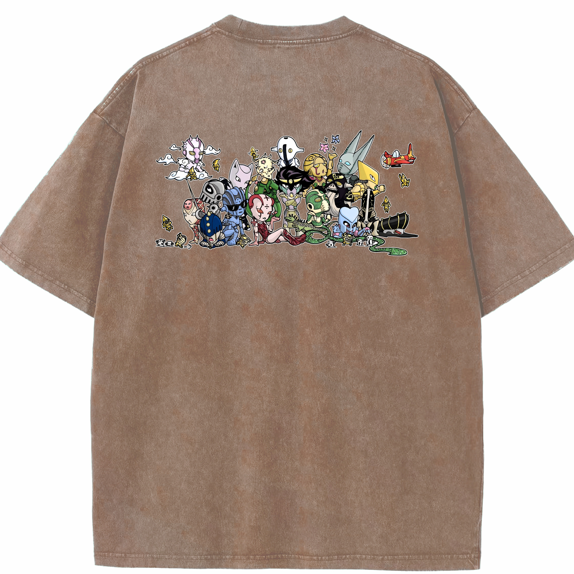 （画像用） ジョジョの奇妙な冒険 JoJo's Bizarre Adventure 綿100% ヴィンテージ風 半袖Tシャツ（背面プリント）