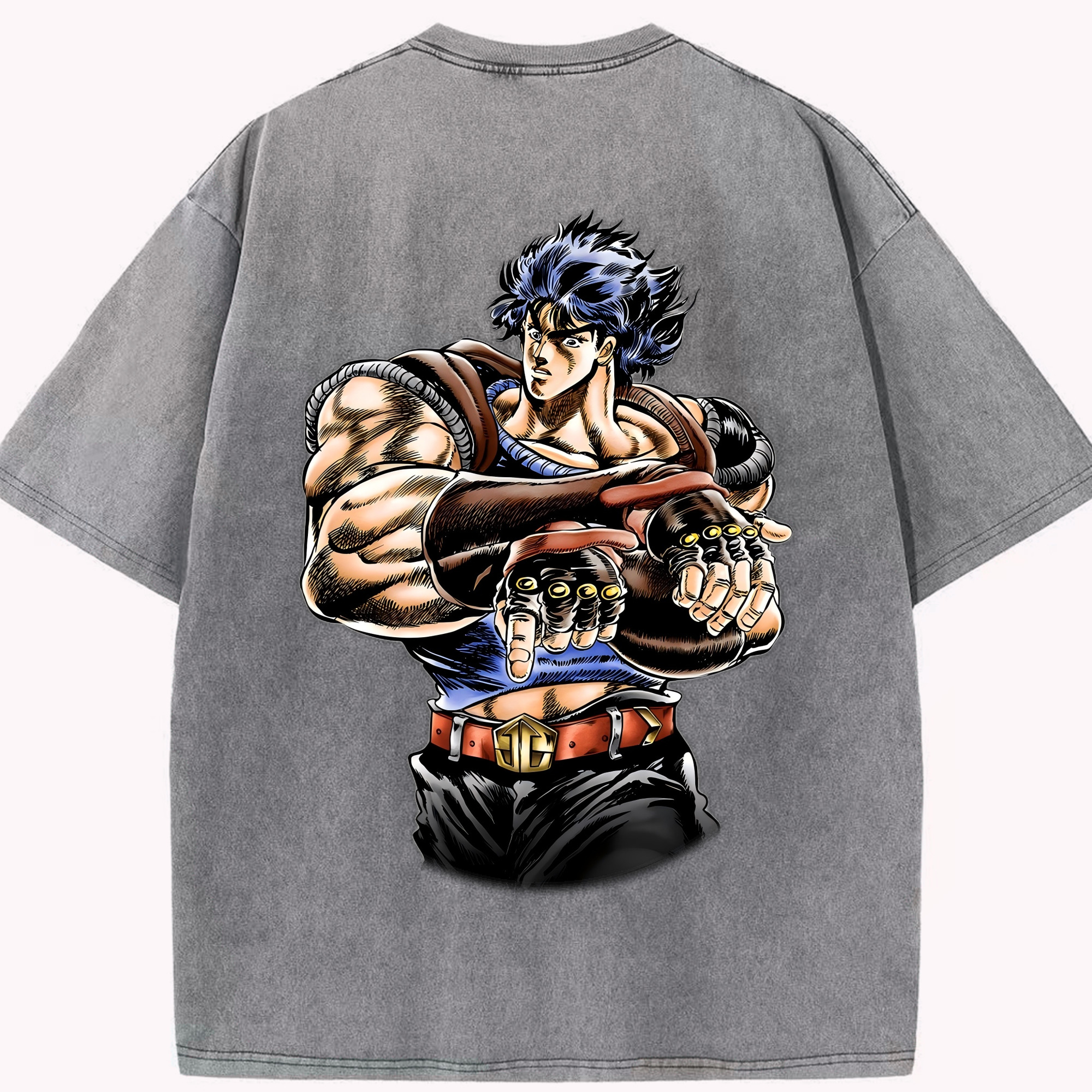 （画像用） ジョジョの奇妙な冒険 /ジョナサン?ジョースター JoJo's Bizarre Adventure Jonathan Joestar 綿100% ヴィンテージ風 半袖Tシャツ（背面プリント）