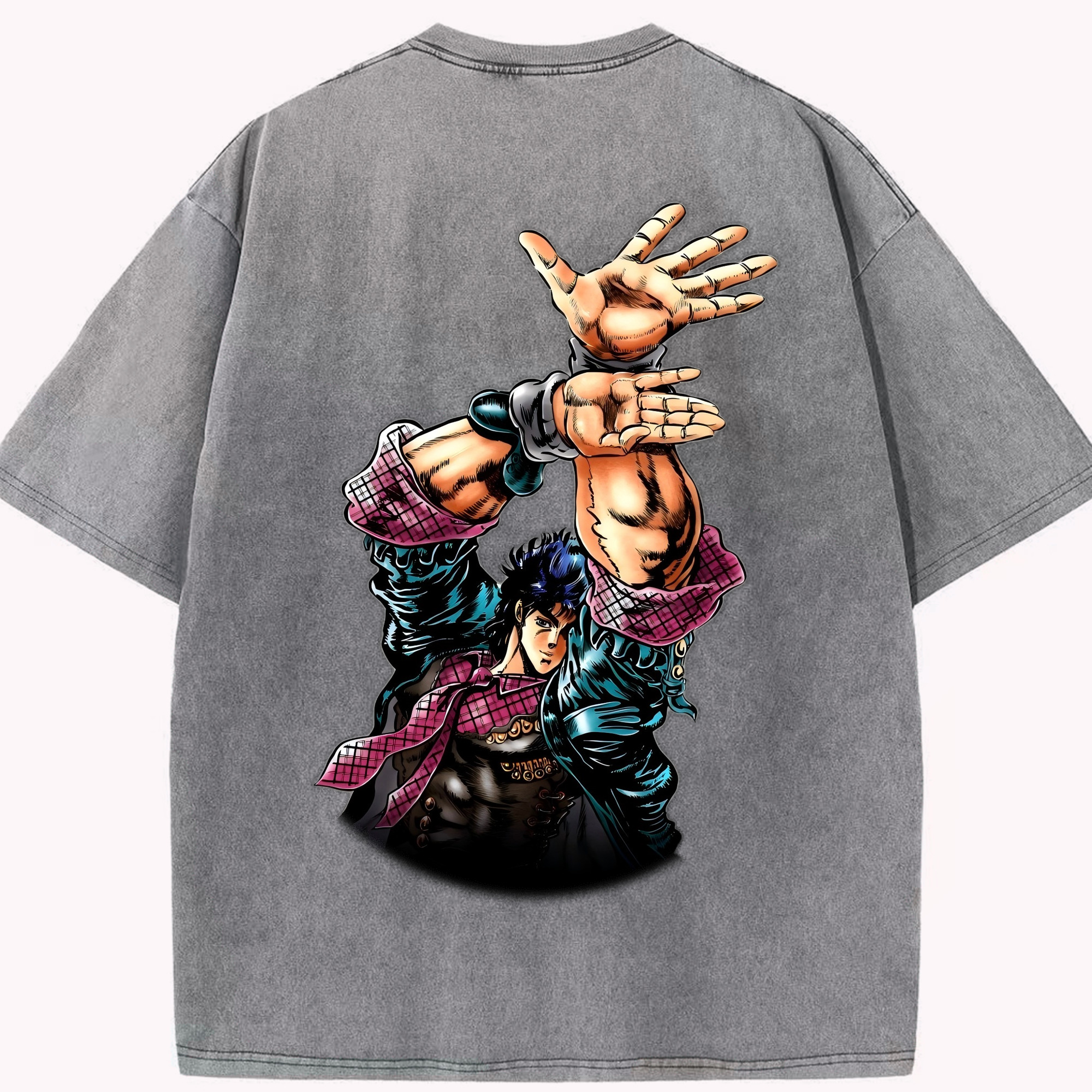 （画像用） ジョジョの奇妙な冒険 /ジョナサン?ジョースター JoJo's Bizarre Adventure Jonathan Joestar 綿100% ヴィンテージ風 半袖Tシャツ（背面プリント）