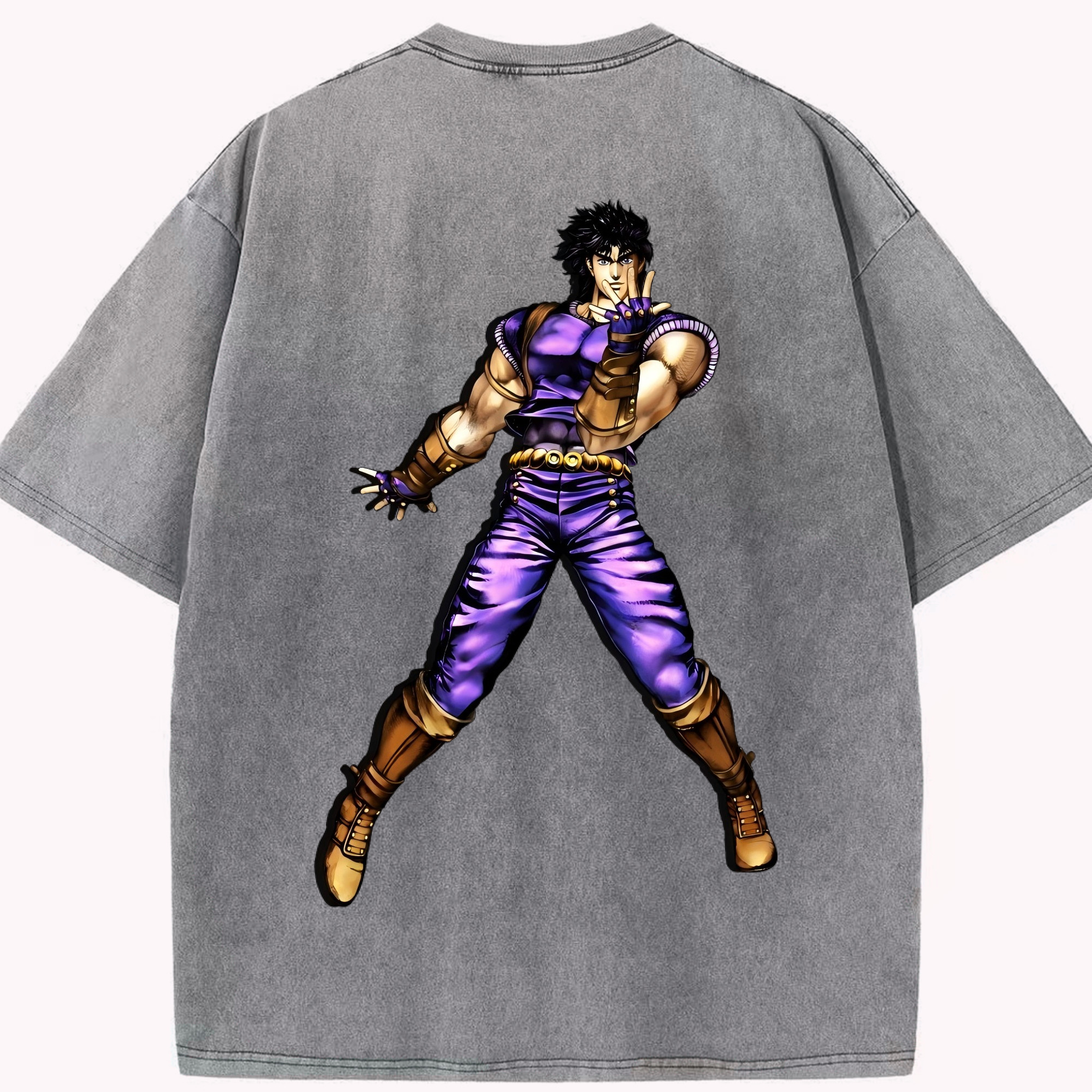 （画像用） ジョジョの奇妙な冒険 /ジョナサン?ジョースター JoJo's Bizarre Adventure Jonathan Joestar 綿100% ヴィンテージ風 半袖Tシャツ（背面プリント）