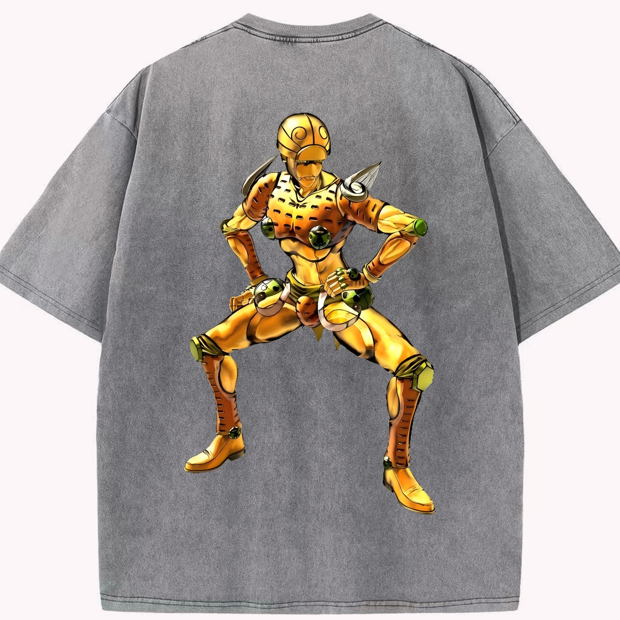 （画像用） ジョジョの奇妙な冒険 ジョルノ?ジョバァーナ JoJo's Bizarre Adventure Giorno Giovanna 綿100% ヴィンテージ風 半袖Tシャツ（背面プリント）