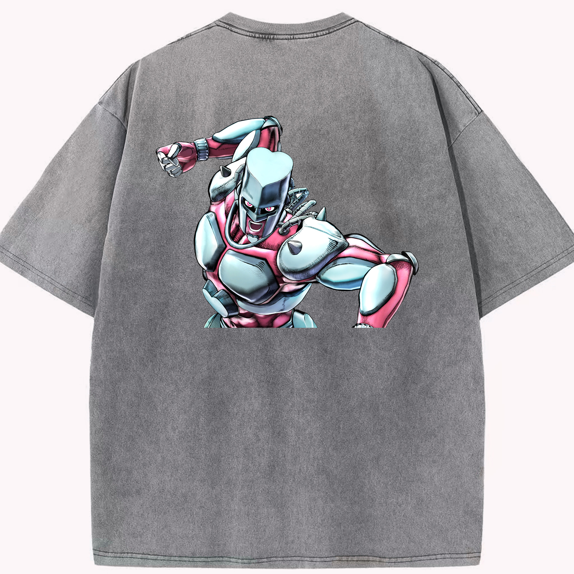 （画像用） ジョジョの奇妙な冒険 ひがしかた じょうすけ JoJo's Bizarre Adventure Higashikata Josuke 綿100% ヴィンテージ風 半袖Tシャツ（背面プリント）