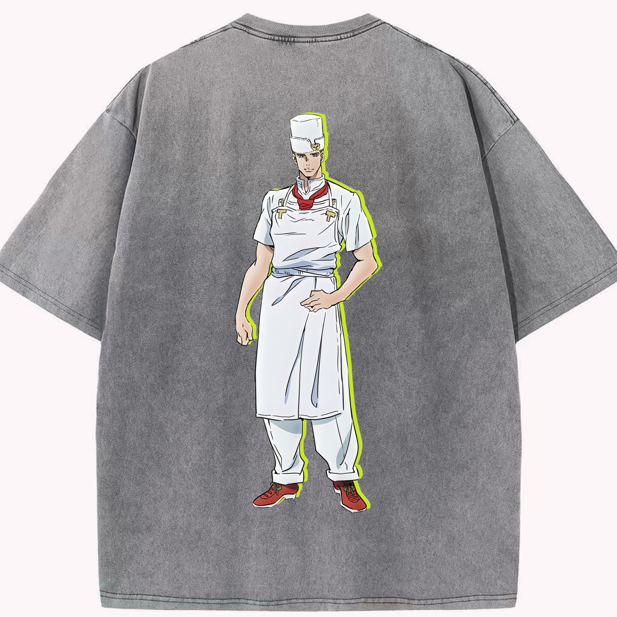 （画像用） ジョジョの奇妙な冒険 Tonio Trussardi JoJo's Bizarre Adventure トニオ?トラッサルディ 綿100% ヴィンテージ風 半袖Tシャツ（背面プリント）